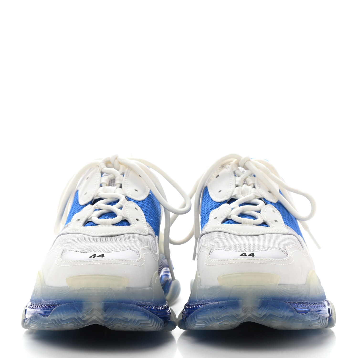 BALENCIAGA Fabric Mesh Clear Sole Mens Triple S Sneakers 44
