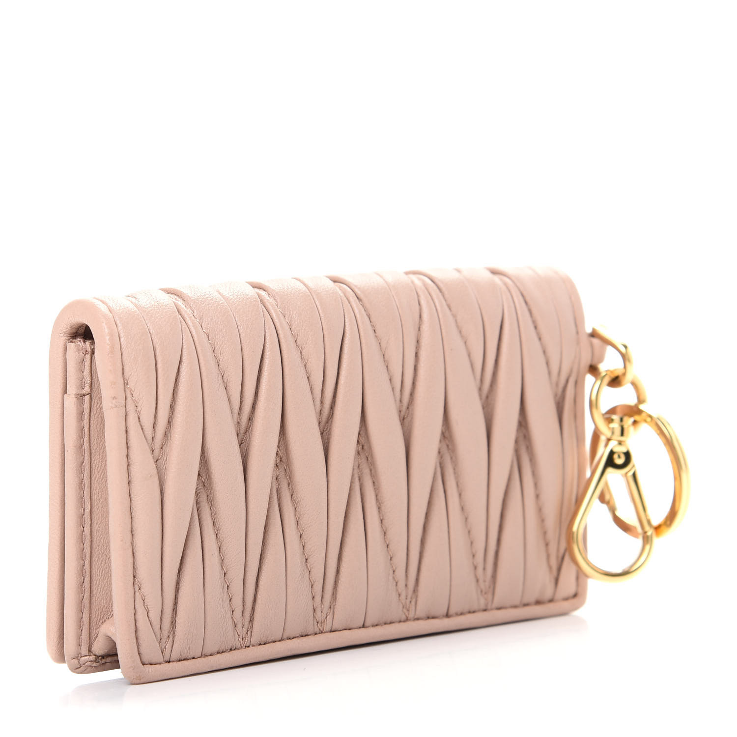 ★MiuMiu★ Matelasse Flap Card Holder Marigold 5MC103AFPPF00 Marigold Matelassé Nappa Leather Card Holder | Miu Miu