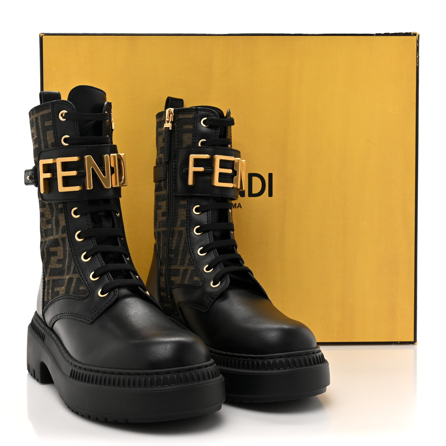 FENDI Vitello Fabric Jacquard FF Fendigraphy 50mm Biker
