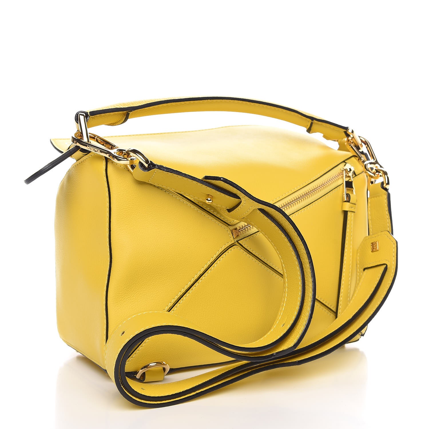 LOEWE Calfskin Small Puzzle Bag Yellow 340589 | FASHIONPHILE