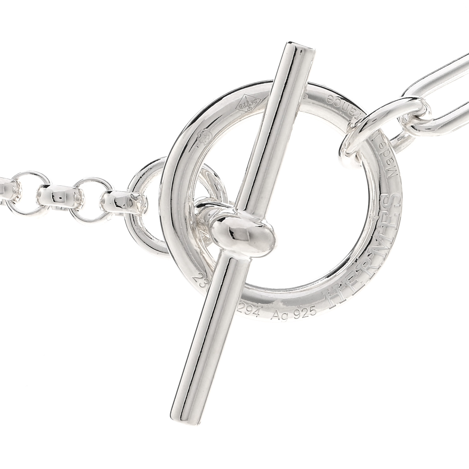 HERMES Sterling Silver Chaine d'Ancre Punk Necklace ST