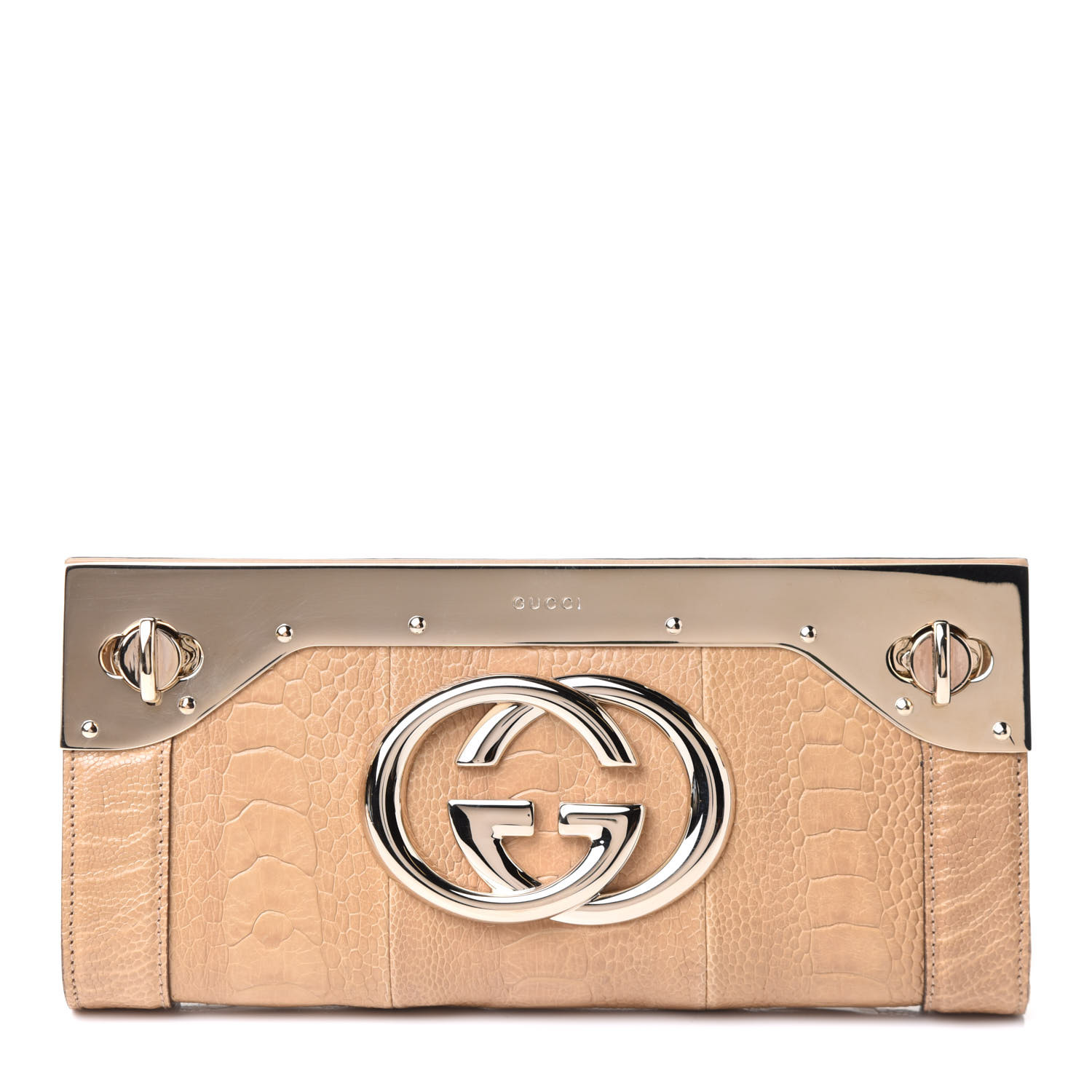 GUCCI ベージュ ロゴポーチ 中古・古着通販】GUCCI (グッチ) パスケース ベージュ サイズ