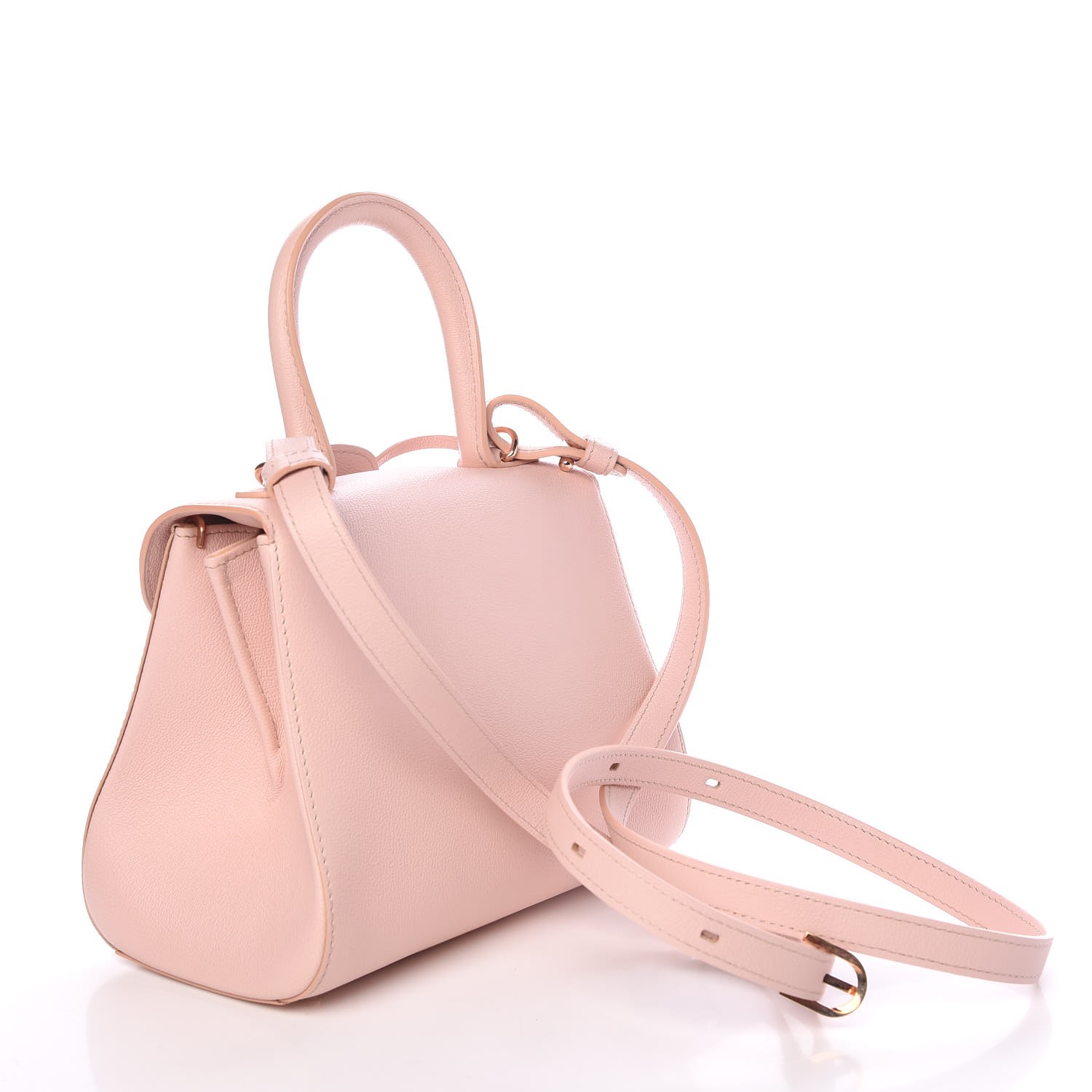 ハンドバッグ DELVAUX Brillant mini silk pink DELVAUX Grained Calfskin Mini Brillant Satchel Light Pink