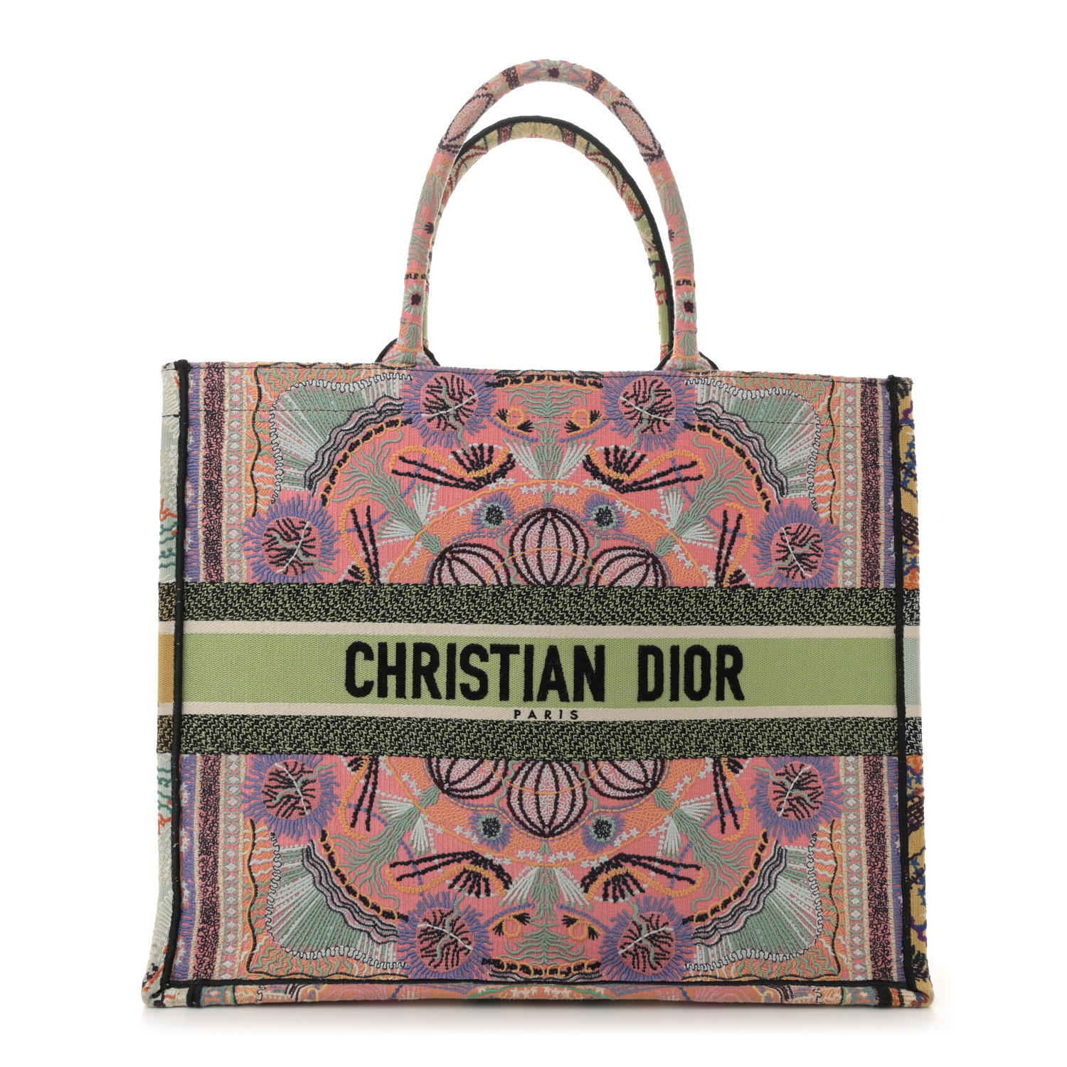 CHRISTIAN DIOR Canvas Embroidered Large In Lights Book Tote