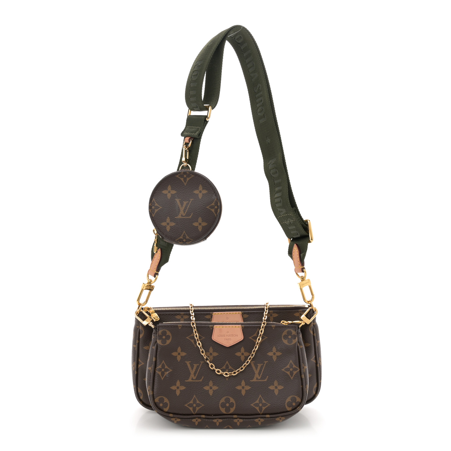 LOUIS VUITTON Monogram Multi Pochette Accessories Kaki