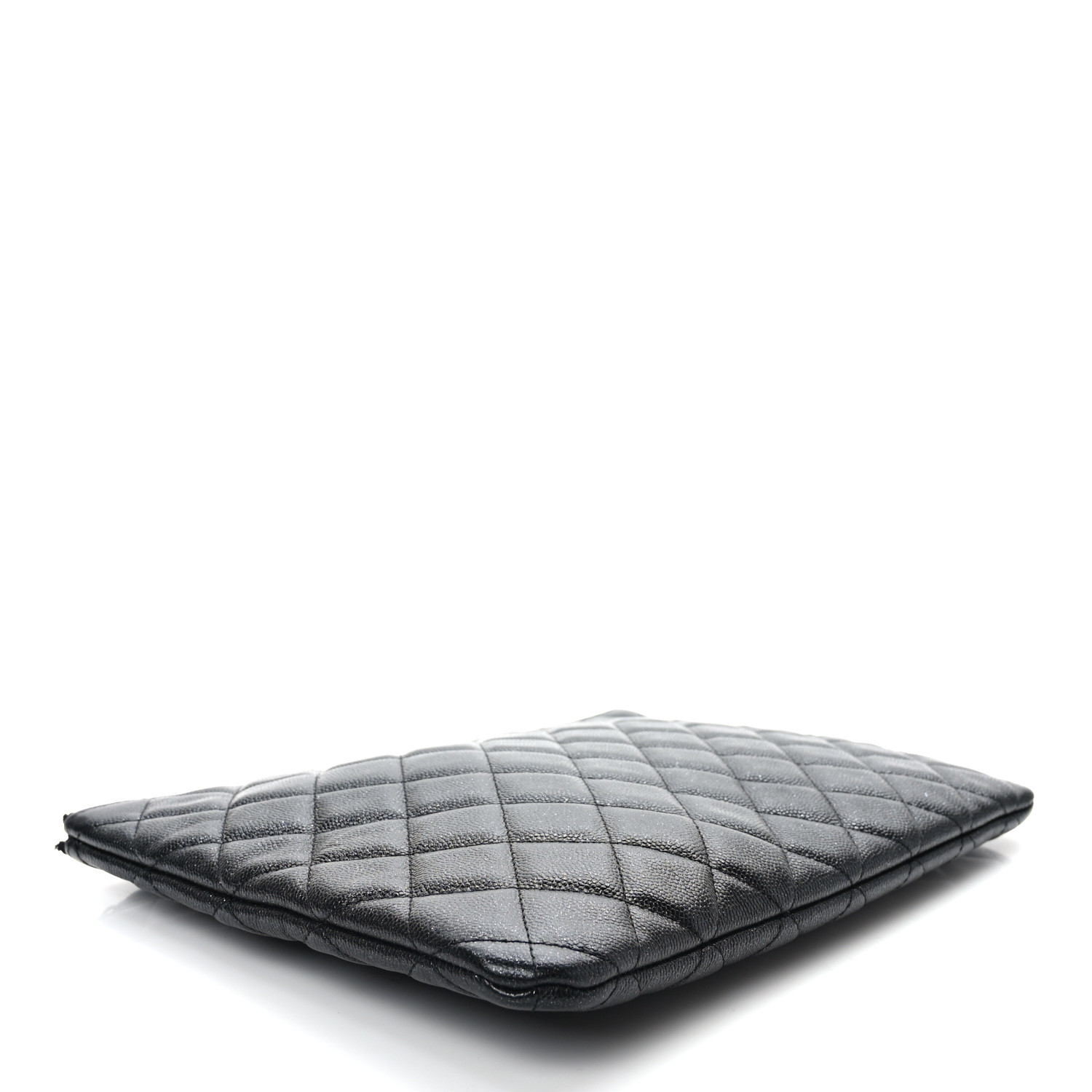 CHANEL Iridescent Caviar Quilted Medium Cosmetic Case Black 3