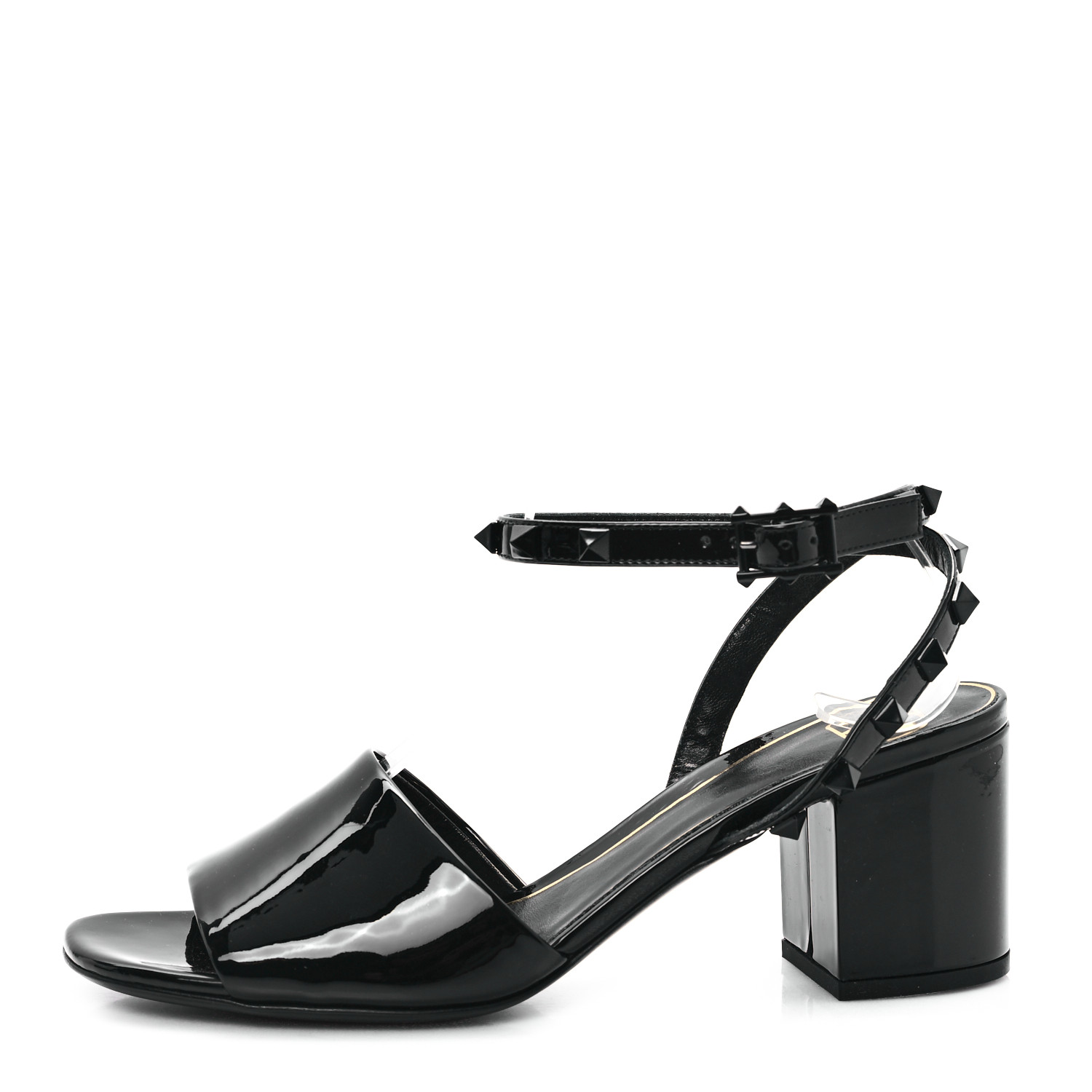 VALENTINO GARAVANI Patent Rockstud Block Ankle Strap 60mm