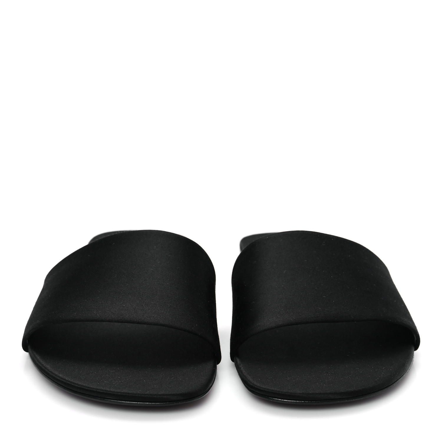【関税&送料込】Saint Laurent Black Satin Carlyle Slippers Saint Laurent Carlyle Satin Crepe Slippers (Flat Shoes