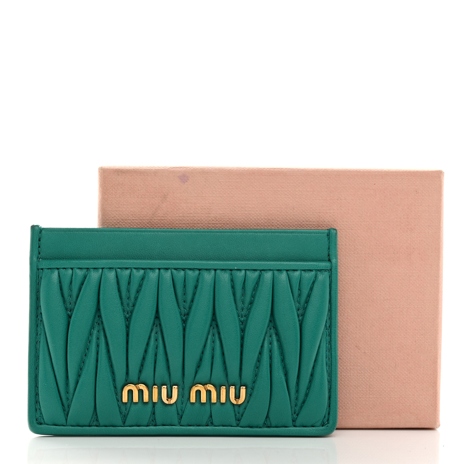 ★MIU MIU★25SS★Matelasse Card Holder Marigold 5MC076AFPPF0 Black Matelassé Nappa Leather Card Holder | Miu Miu