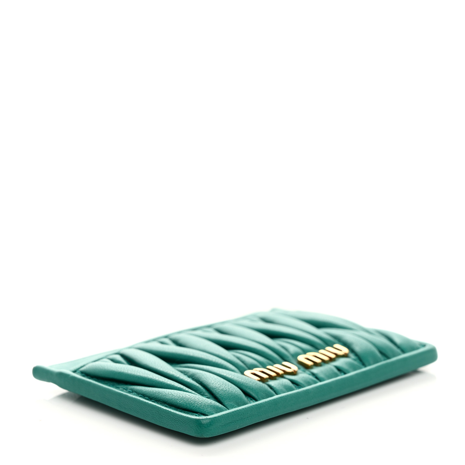 MIU MIU Nappa Matelasse Card Holder Assenzio 1672106