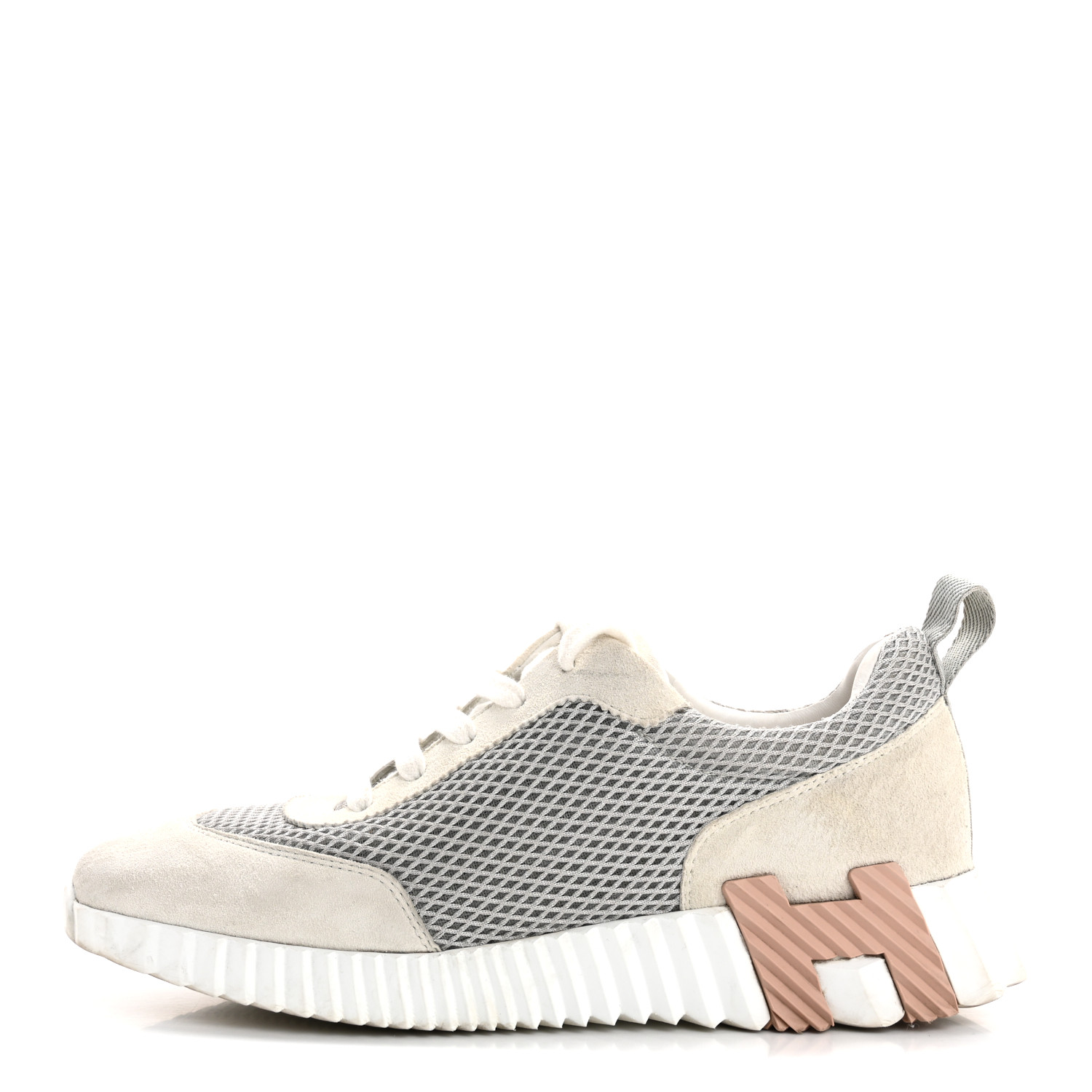 エルメス HERMES Air Mesh Suede Goatskin Bouncing Sneakers 38 Gris