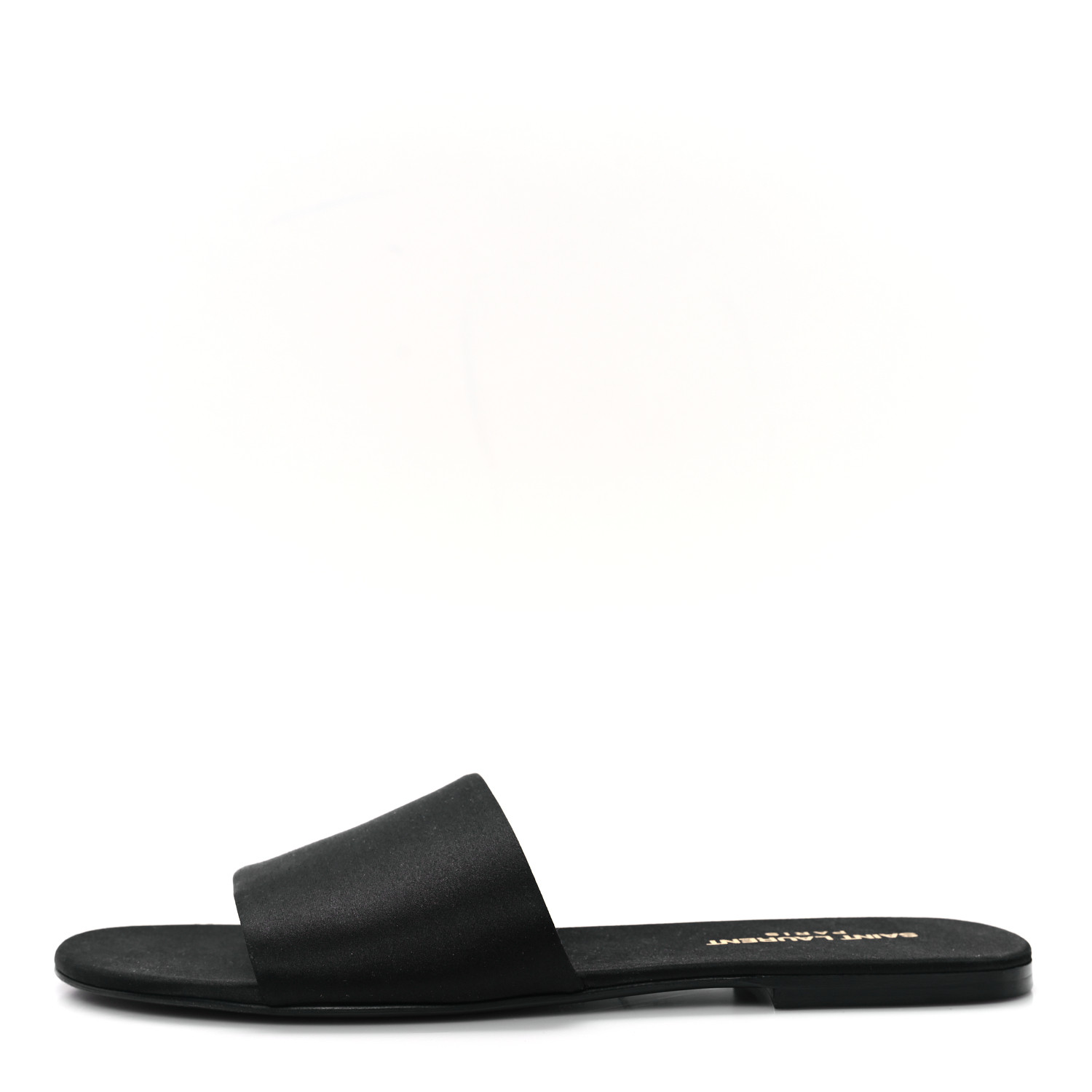 サンダル・ミュール SAINT LAURENT Black Satin Carlyle Slippers shoe_130924_18427_1.jpg