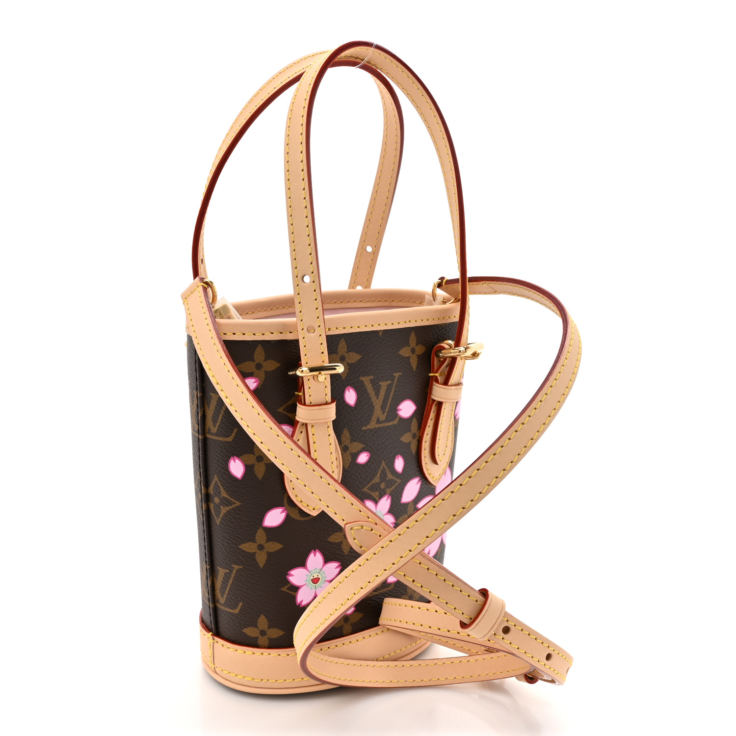 限定コラボ【LOUIS VUITTON × 村上隆】Nano Bucket Sakurabrown LOUIS VUITTON LV X TM Monogram Cherry Blossom Nano Bucket