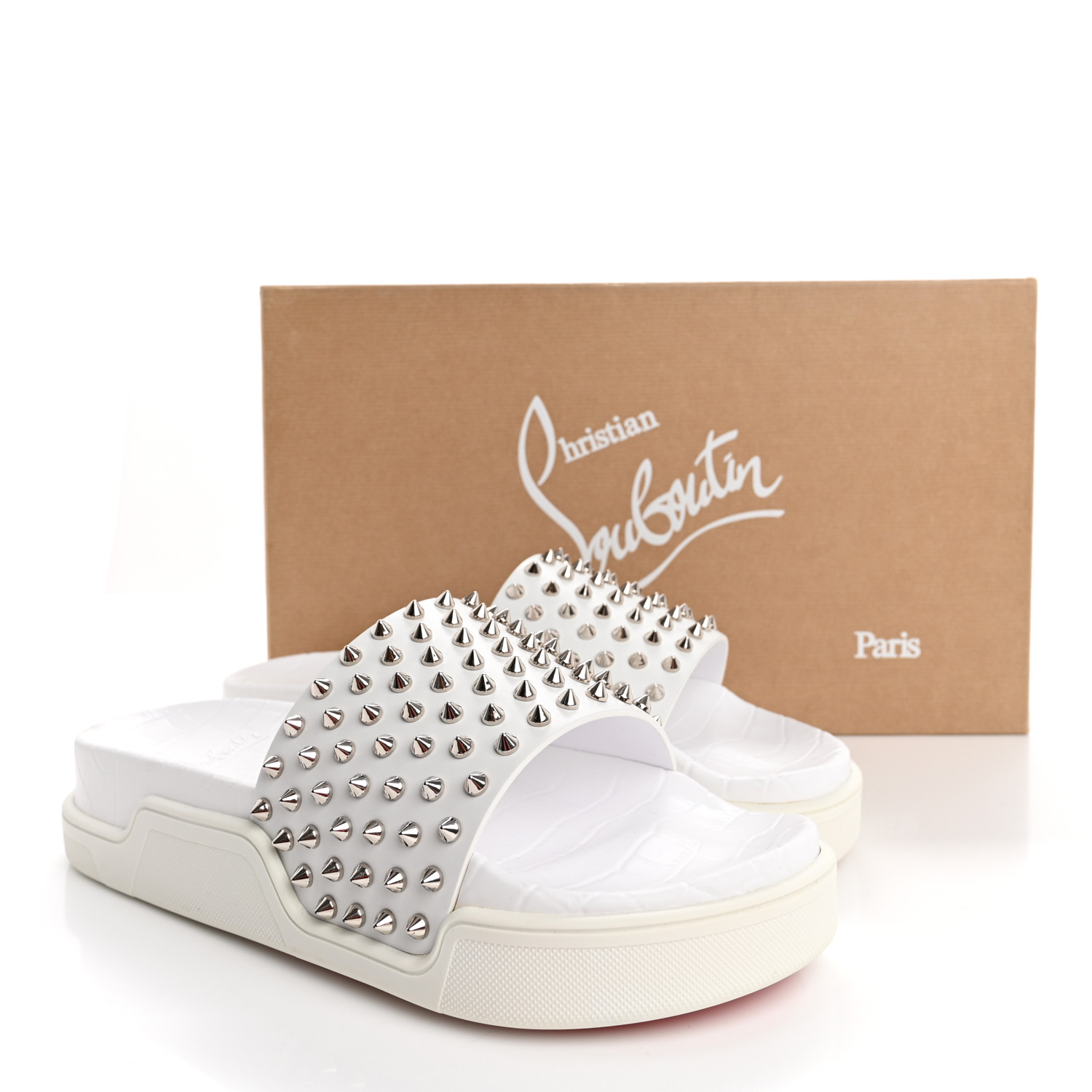 CHRISTIAN LOUBOUTIN Calfskin Donna Studded Pool Fun Platform