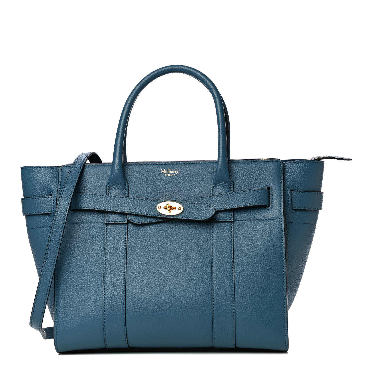 MULBERRY Small Classic Grain Mini Zipped Bayswater Blue