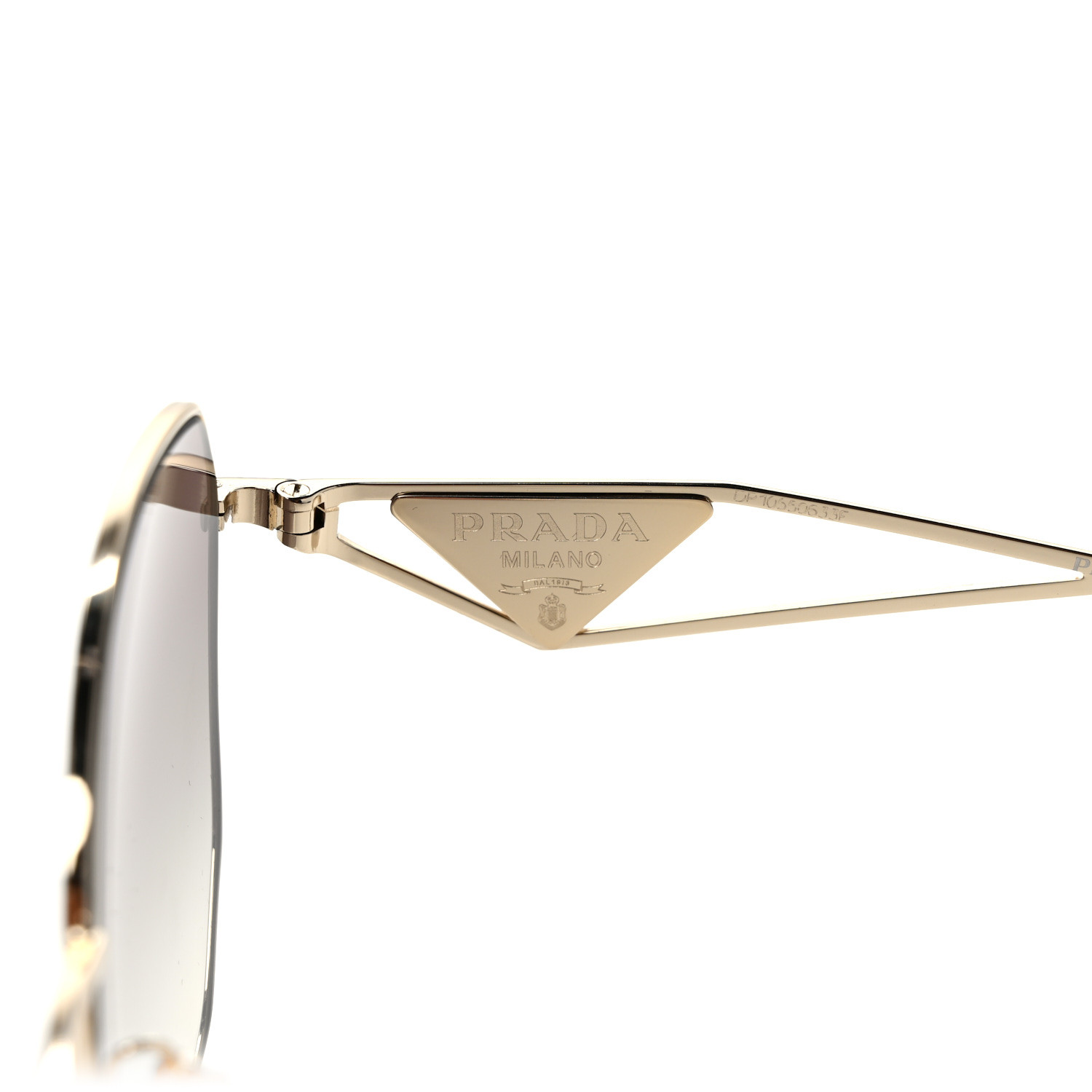 PRADA Metal Symbole Triangle Logo Sunglasses SPR57Y Smoky