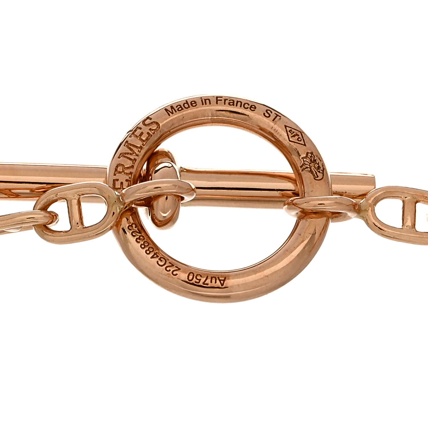 HERMES 18K Rose Gold TPM Farandole Bracelet ST 1493701