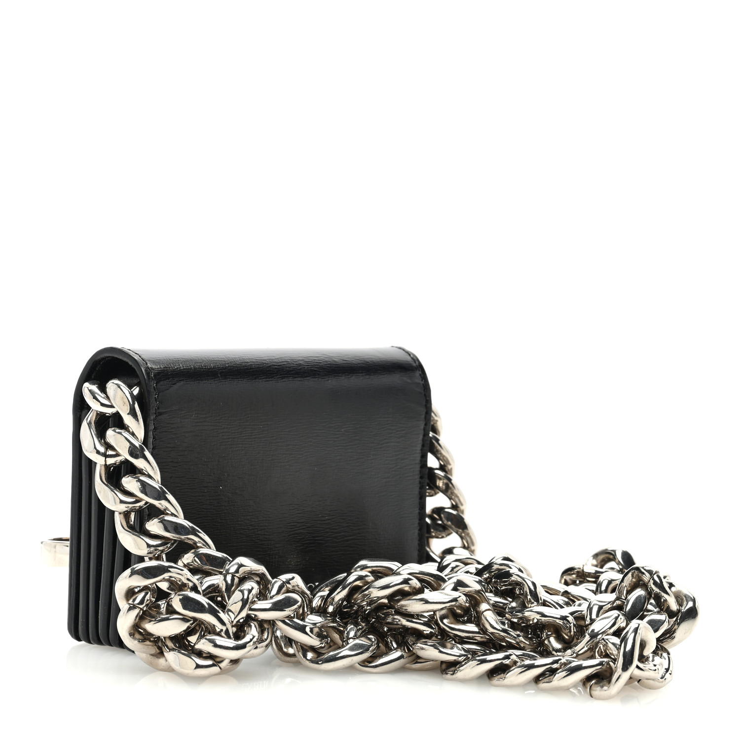 ハンドバッグ Four Ring Mini Chain Bag in Black Patent Leather Four Ring Mini Chain Bag in Black Patent Leather