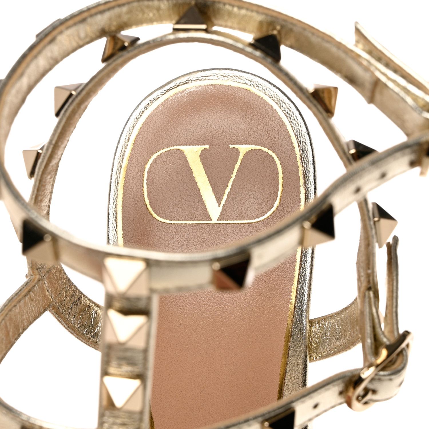 VALENTINO GARAVANI Metallic Nappa Rockstud 155 Platform