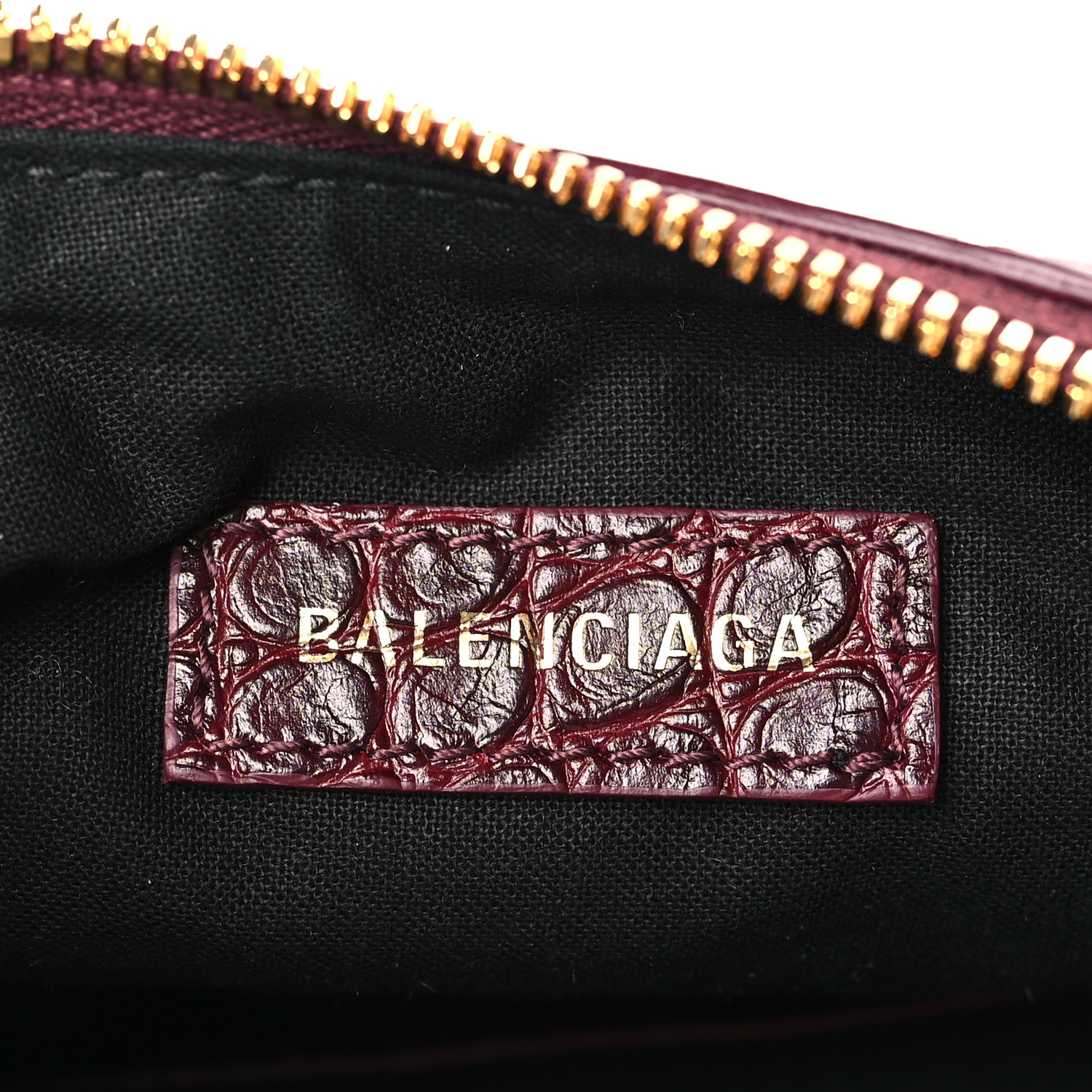BALENCIAGA Extra Supple Calfskin Crocodile Embossed Le