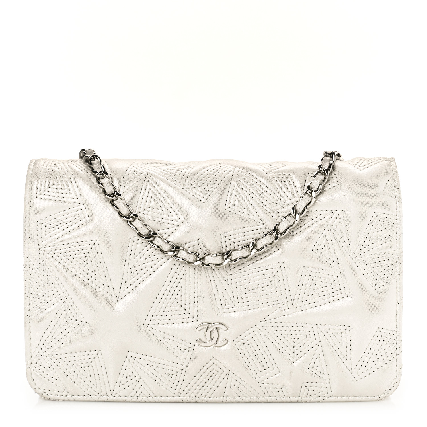 CHANEL Metallic Goatskin Quilted 2.55 Reissue Wallet on