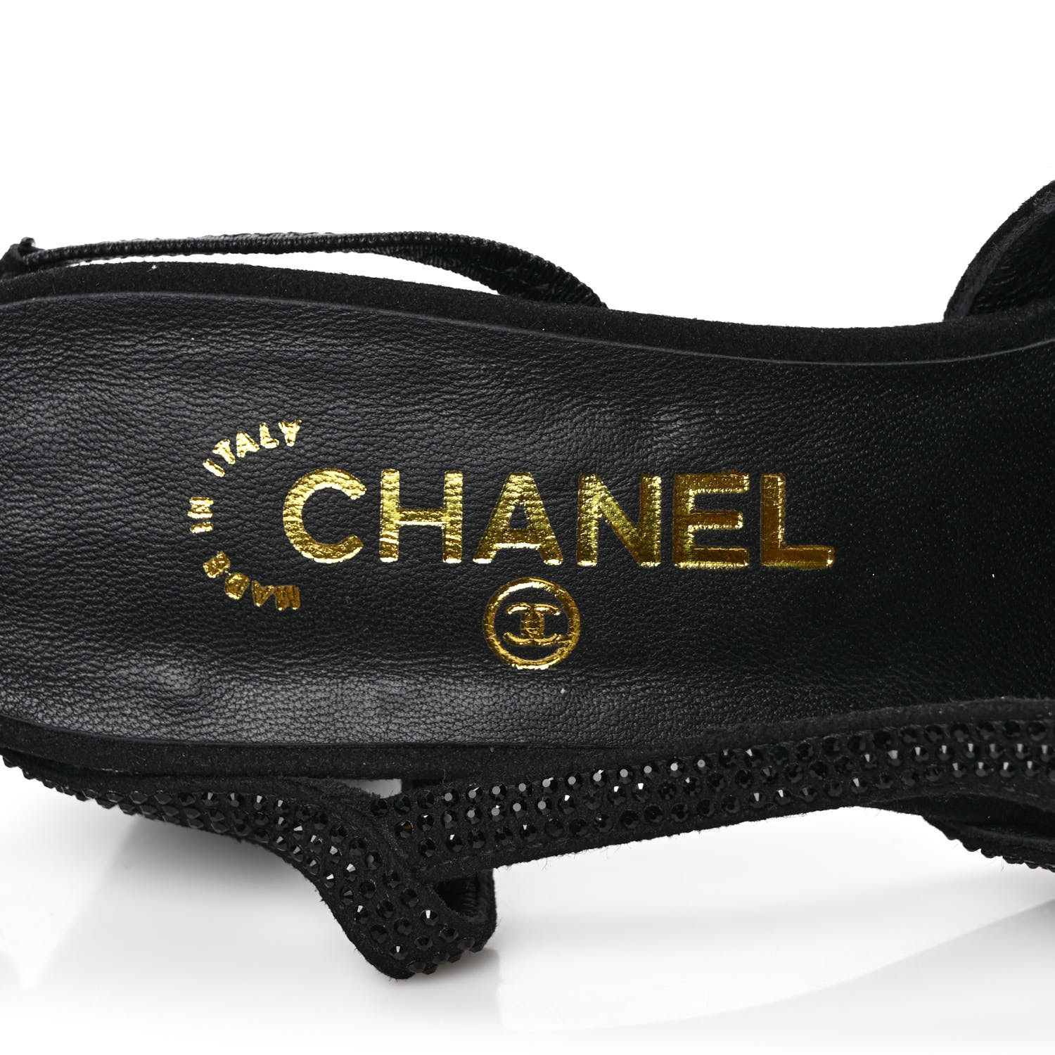 CHANELグローブ ローファー - シャイニー カーフスキン、ストラス & メタル