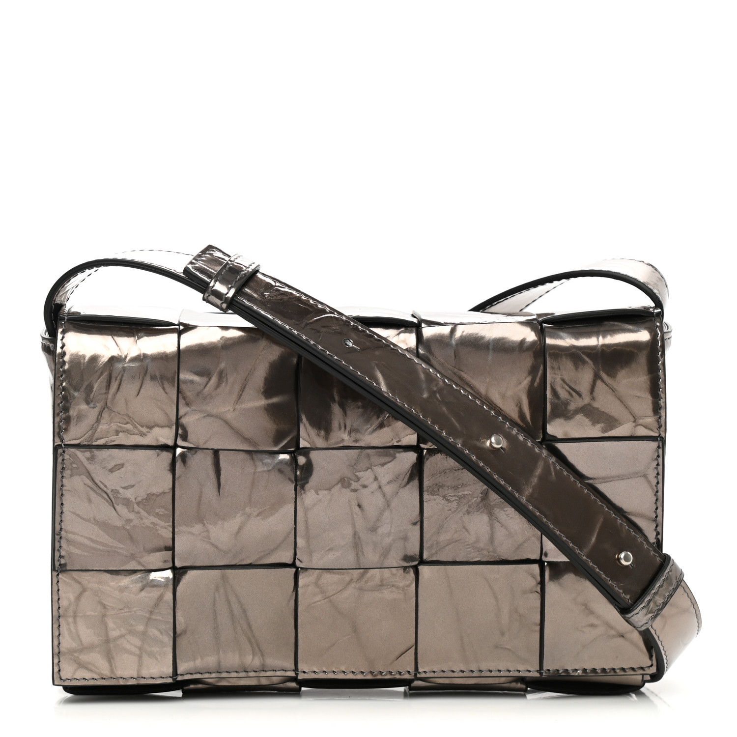 BOTTEGA VENETA Metallic Crushed Calfskin Maxi Intrecciato