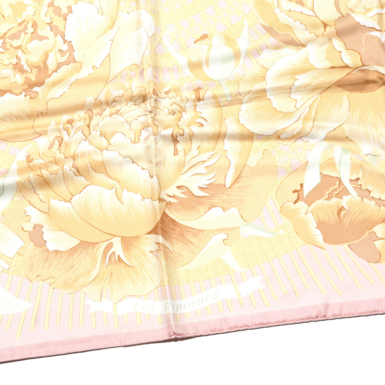 HERMES Silk Les Pivoines Scarf 90 1680631 | FASHIONPHILE