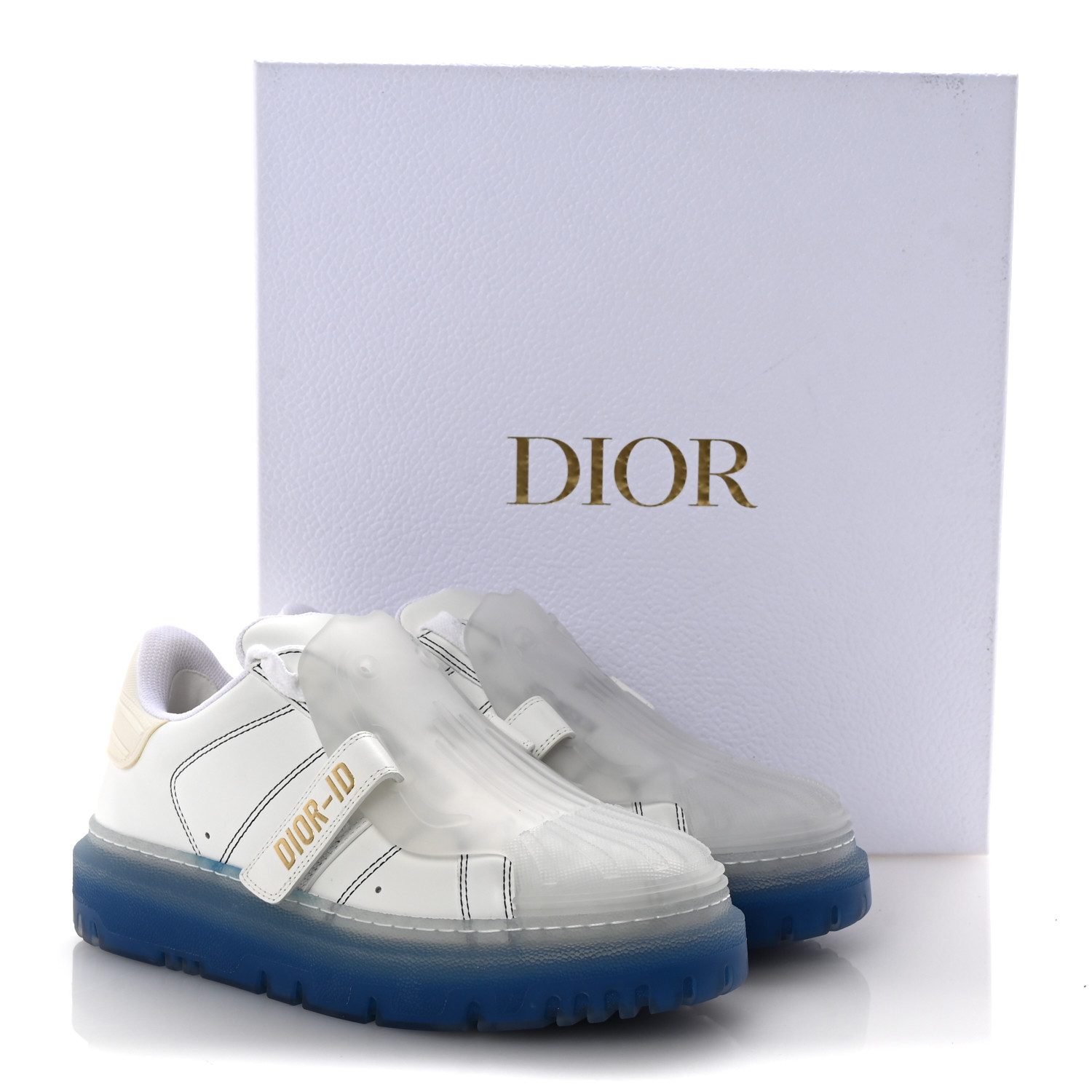 Dior-ID スニーカー ホワイト/ネイビー CHRISTIAN DIOR Calfskin Clear Rubber Dior-ID Platform