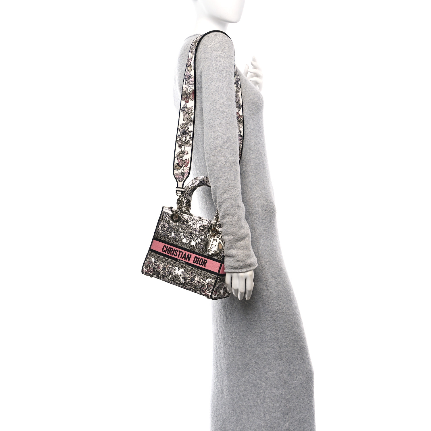 Christian Dior ディオール レディース 3051 1272 CHRISTIAN DIOR Canvas Embroidered Medium Butterfly Around