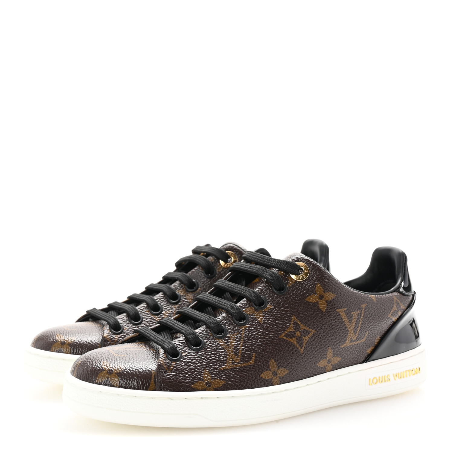 LOUIS VUITTON Patent Monogram Frontrow Sneakers 36 1701652