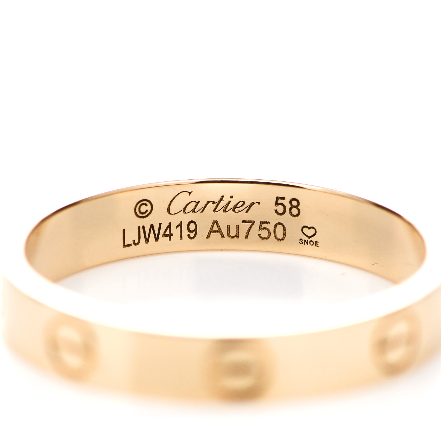 Cartier ゴールドリング 58サイズ VWG160 CARTIER 18K Yellow Gold 3.5mm LOVE Wedding Band Ring 58 8.25