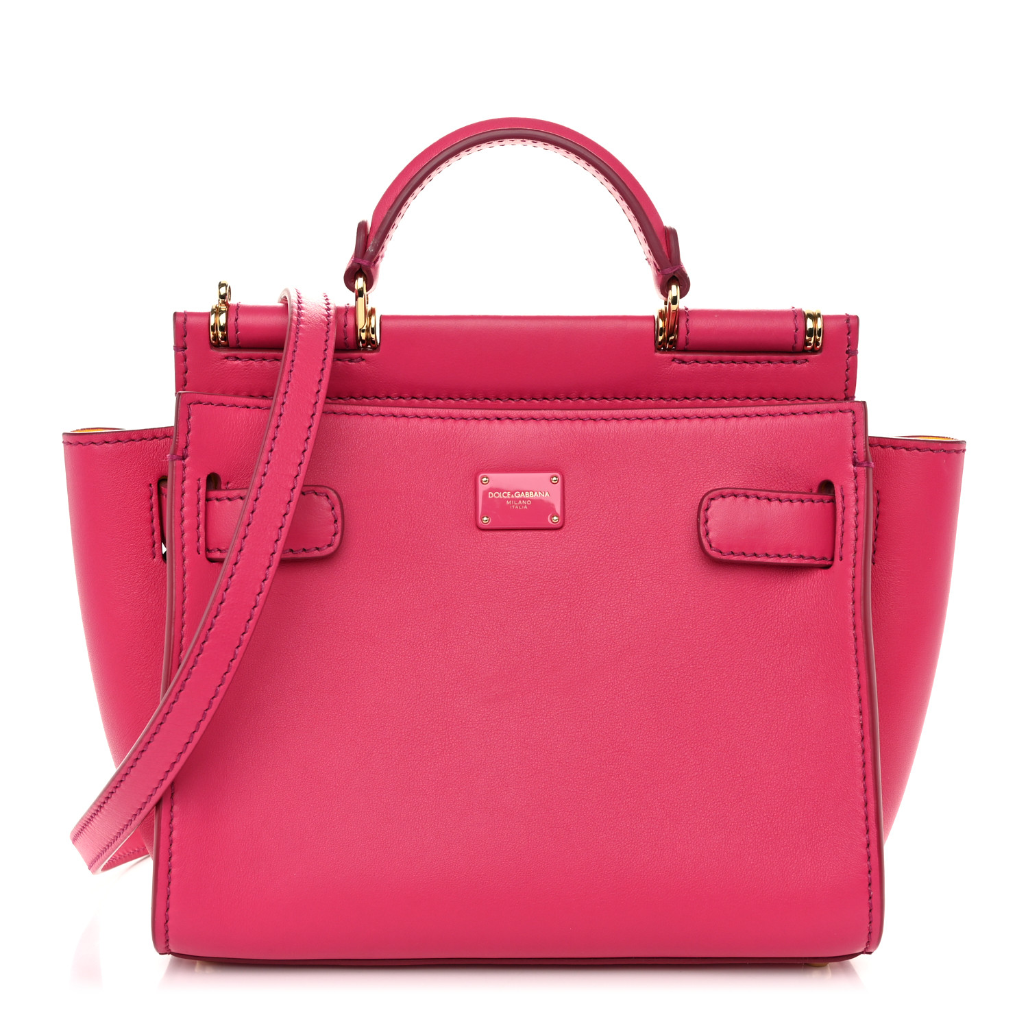 【DOLCE&GABBANA】Sicily 62 ソフトバッグ スモール DOLCE & GABBANA Calfskin Small Sicily 62 Soft Bag Fuchsia