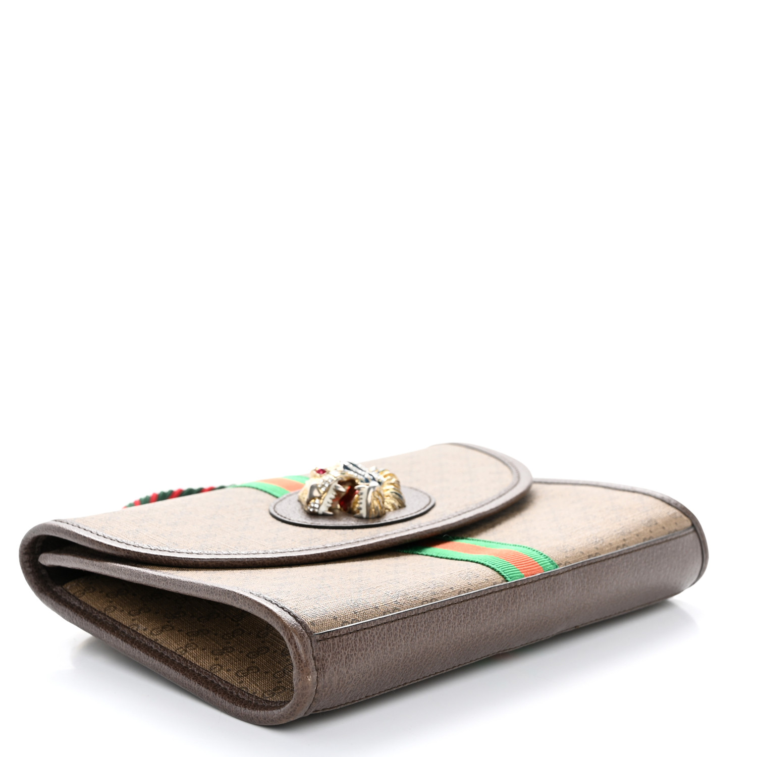 GUCCI Rajah Mini Leather Chain Shoulder Bag White