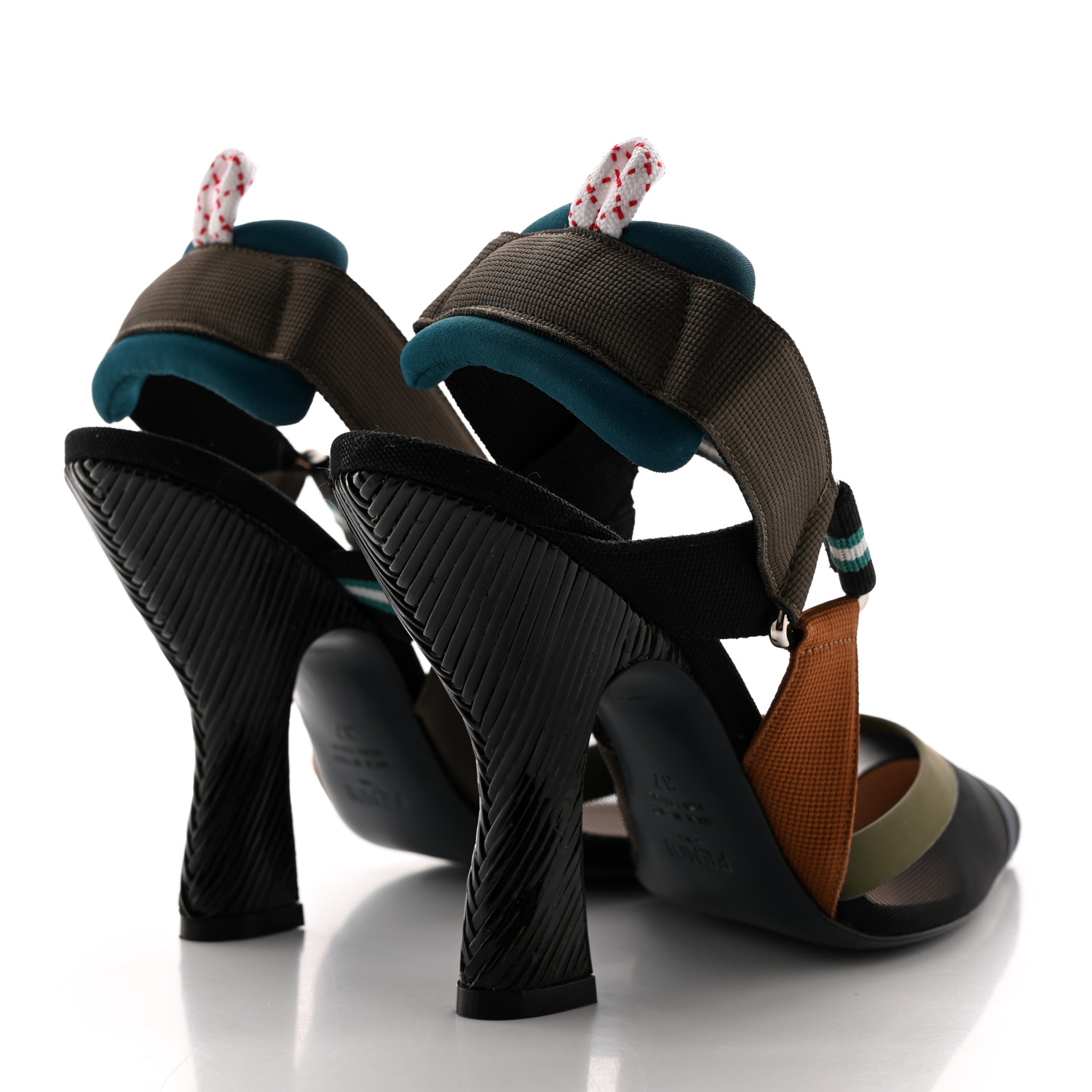 FENDI Technical Mesh Colibri High Heel Slingback Pumps 37