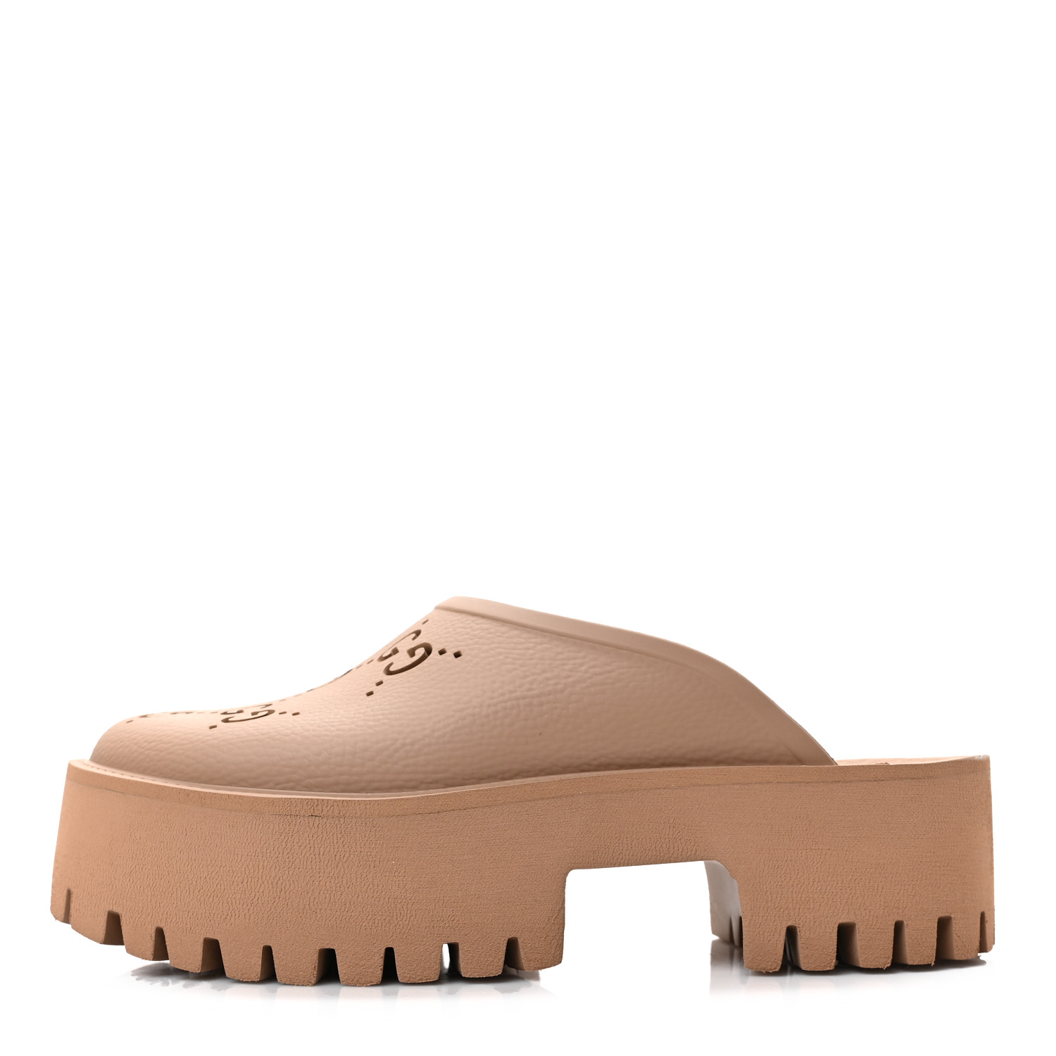GUCCI Rubber GG Monogram Perforated Elea Platform 55mm Lug