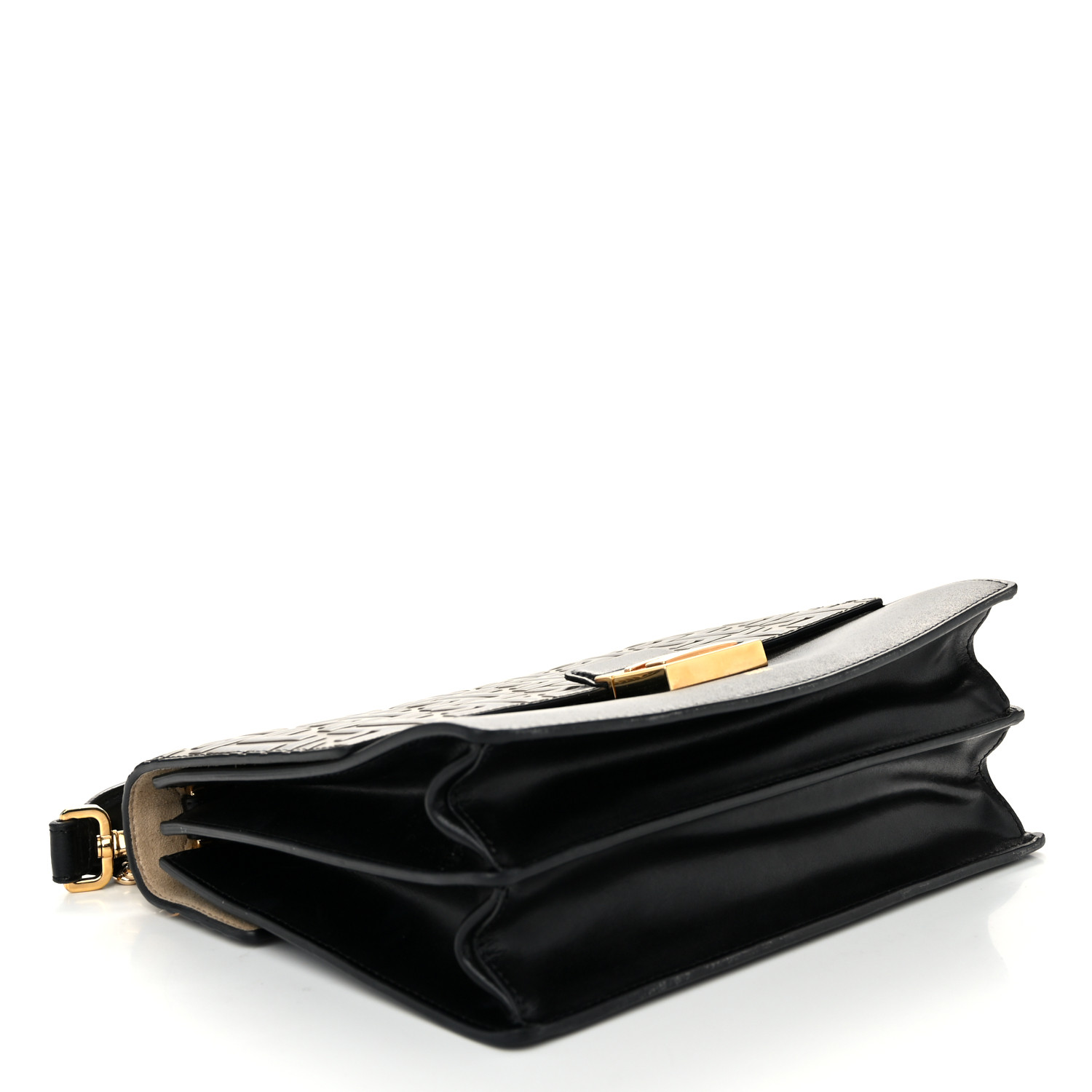 FENDI Vitello Liberty Bi-Color FF 1974 Embossed Chain Strap FENDI Vitello Liberty Bi-Color FF 1974 Embossed Chain Strap