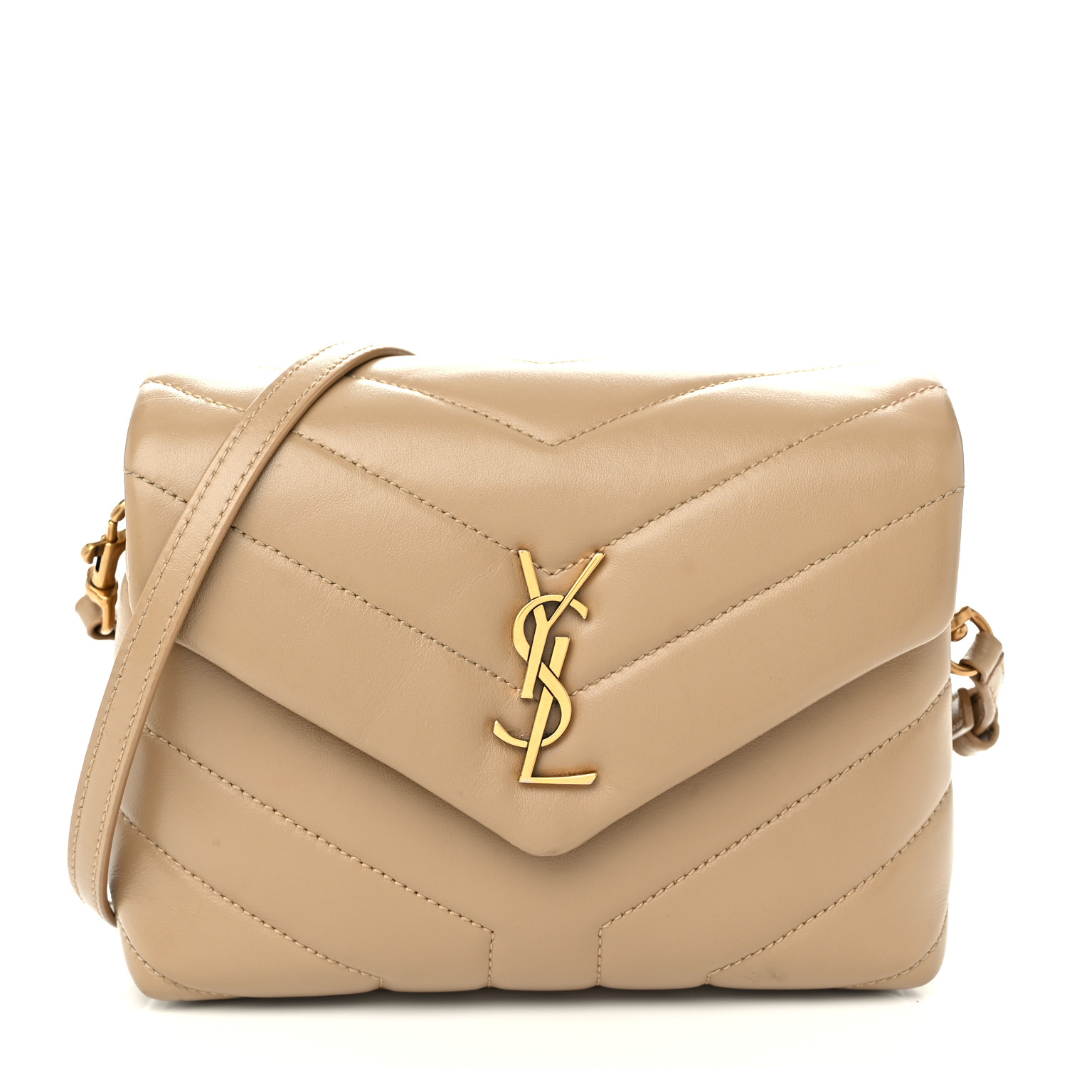 SAINT LAURENT Calfskin Y Quilted Monogram Toy Loulou