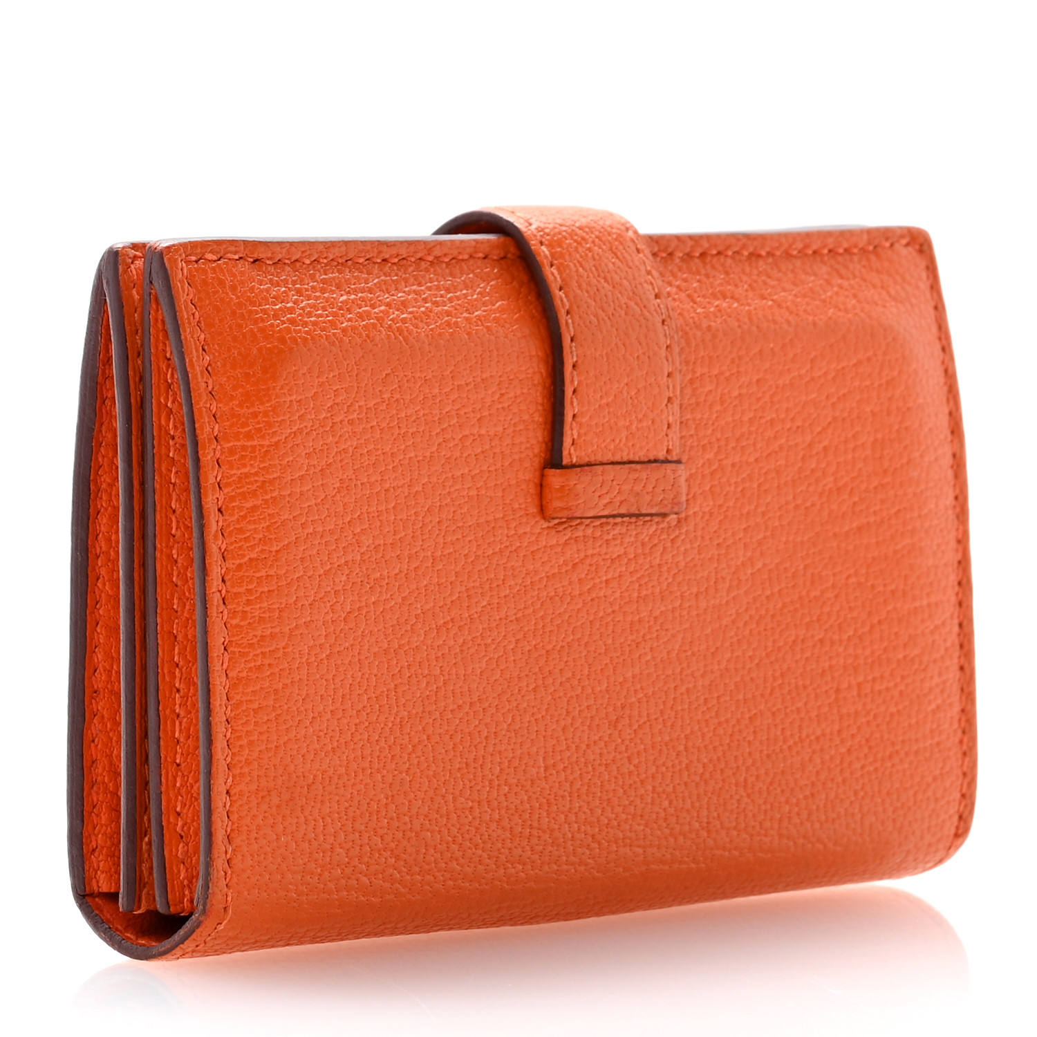 入手困難◆送料込【HERMES】BirdyCharm EpsomOstrich MysoreMilo HERMES Chevre Mysore Bearn Card Holder Wallet Orange 1603517