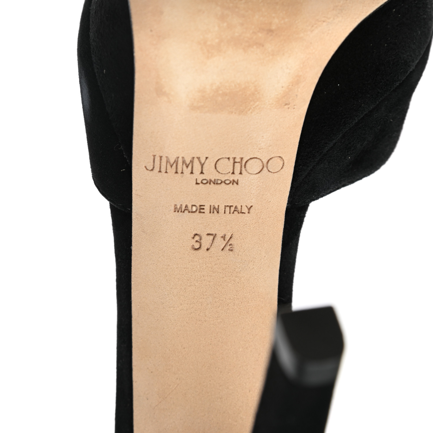 JIMMY CHOO Suede Max 150 Sandals 37.5 Black 1053598