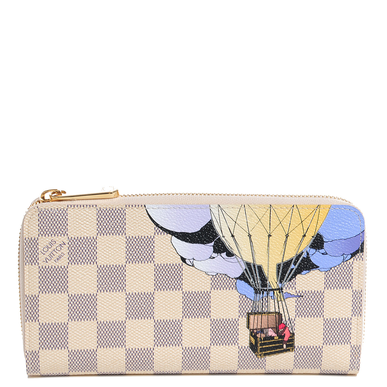 LOUIS VUITTON Damier Azur Illustre Zippy Wallet 92258