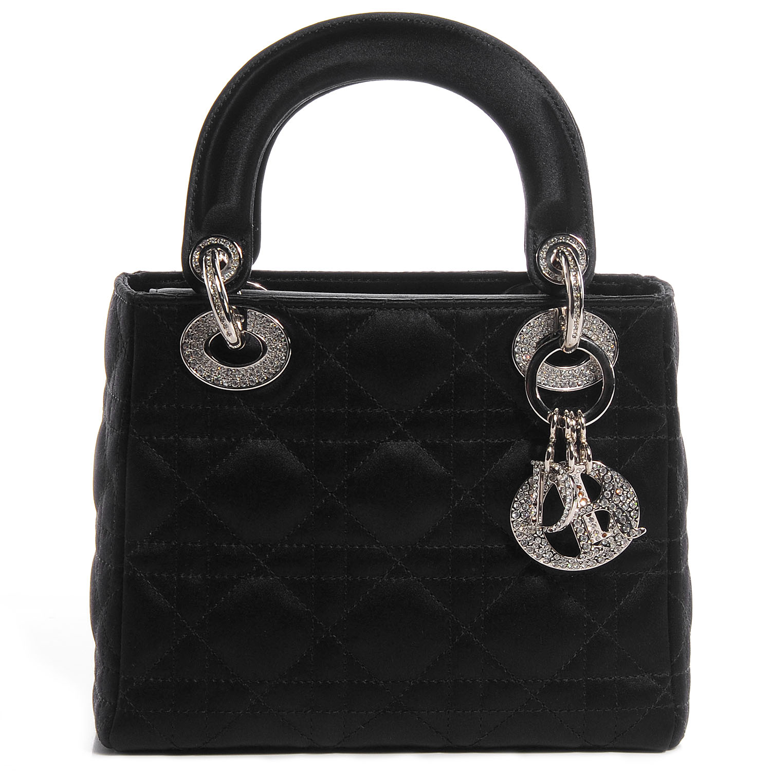 CHRISTIAN DIOR Satin Swarovski Crystal Cannage Mini Lady