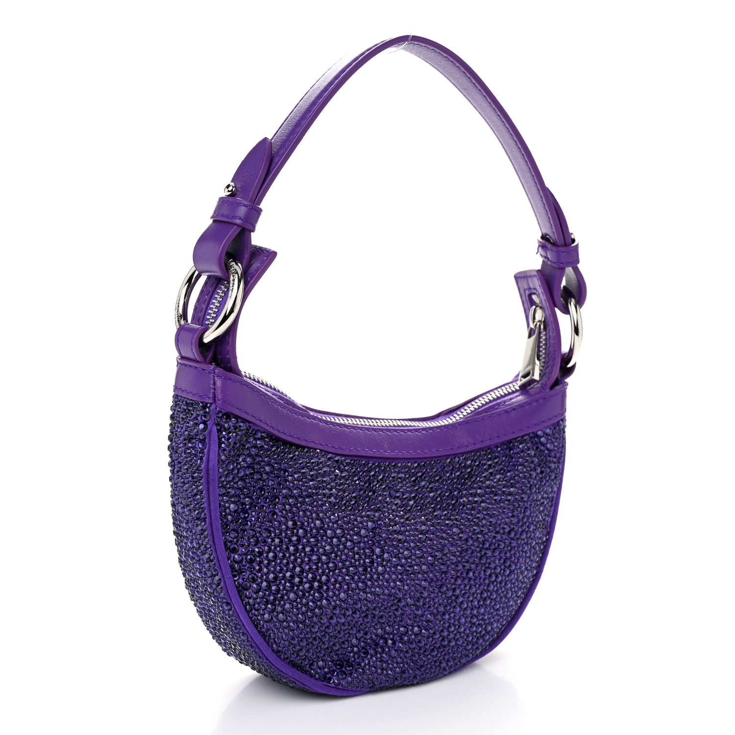 【送料&関税込】Versace Crystal Repeat Mini Hobo Bag VERSACE Crystal Repeat Mini Hobo Purple 1591916 | FASHIONPHILE