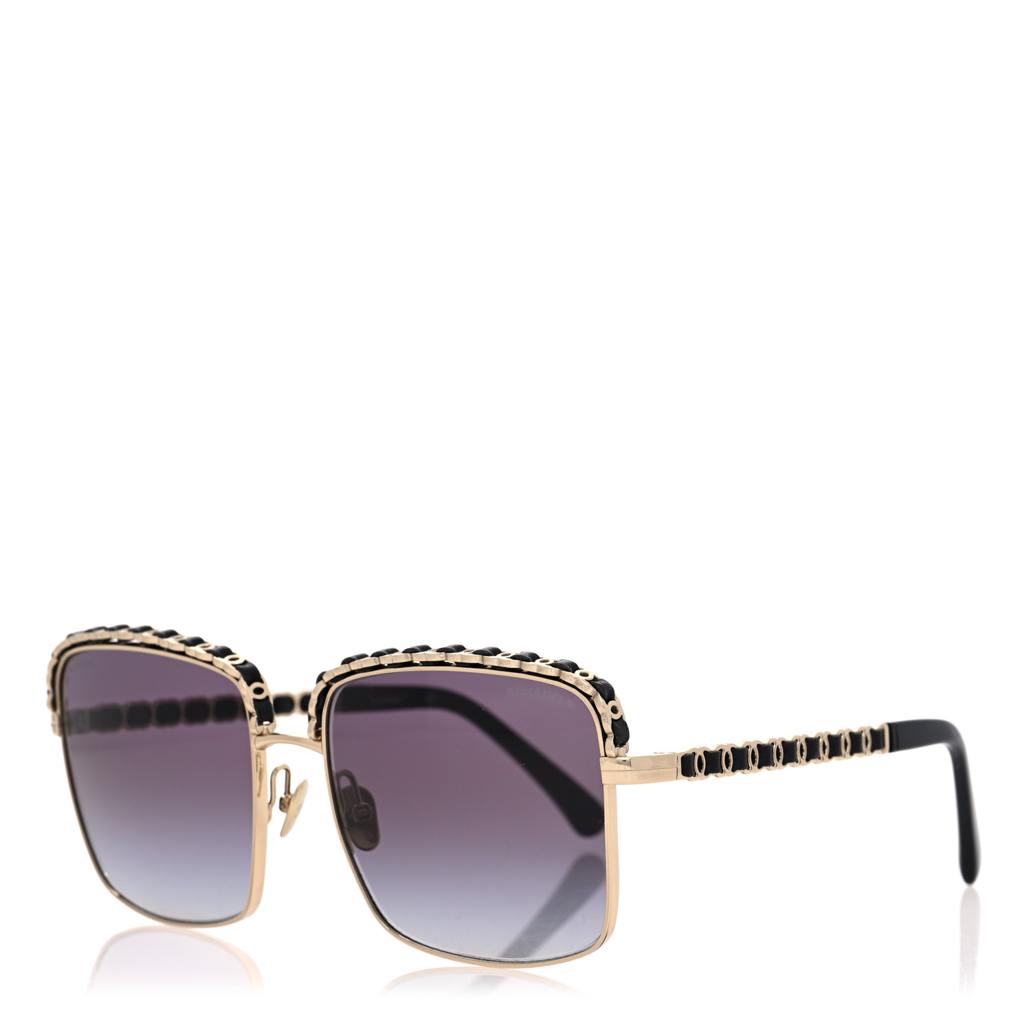 【本日特価】 CHANEL Metal 1593191 Grey 71369 Sunglasses Chain Square アクセサリー