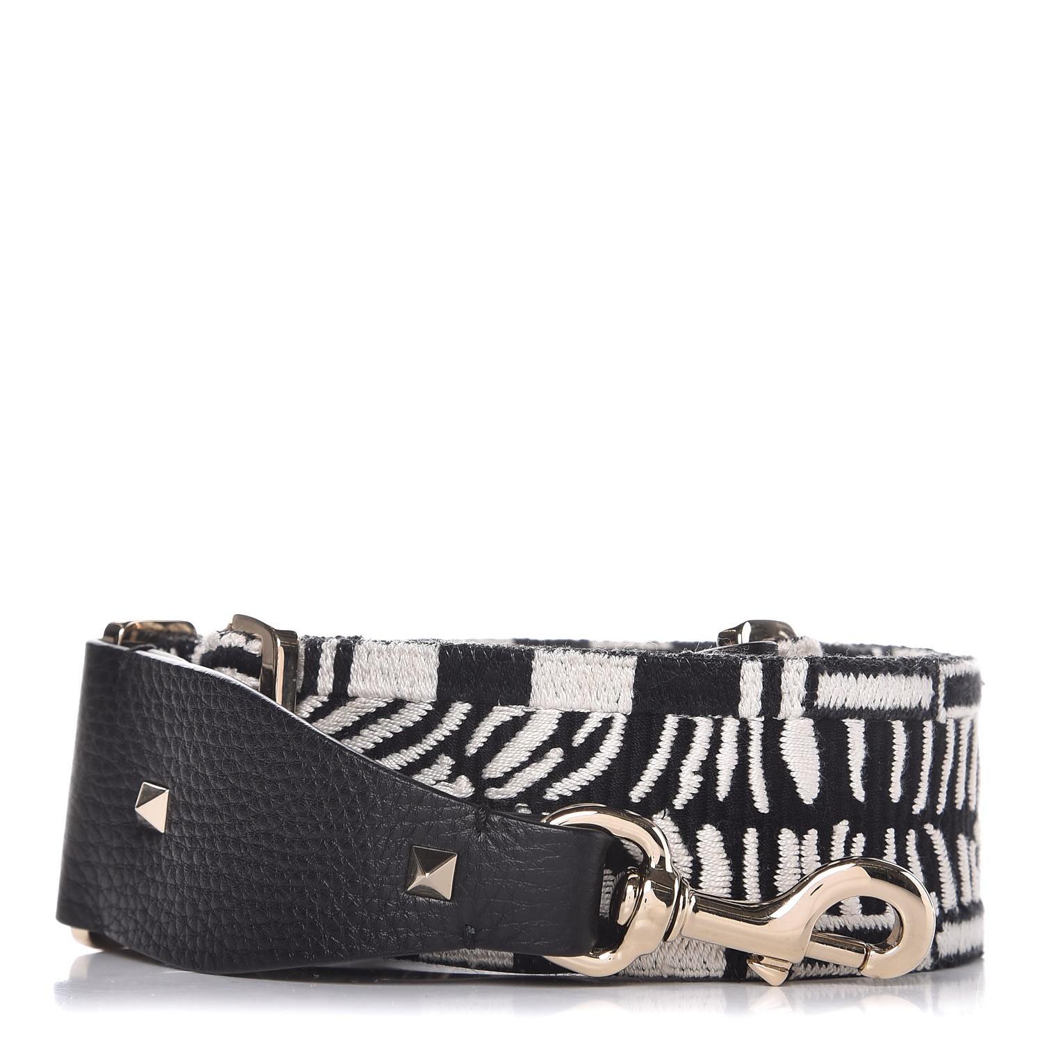VALENTINO GARAVANI Canvas Zebra Embroidered Rockstud Guitar