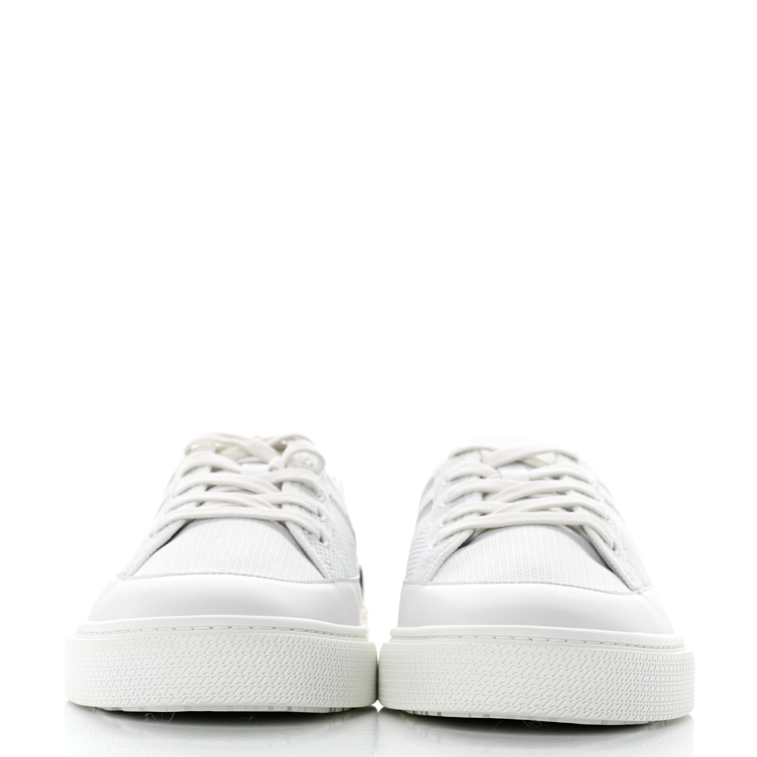 HERMES Calfskin Deep Sneakers 44 White Multicolor 1239030