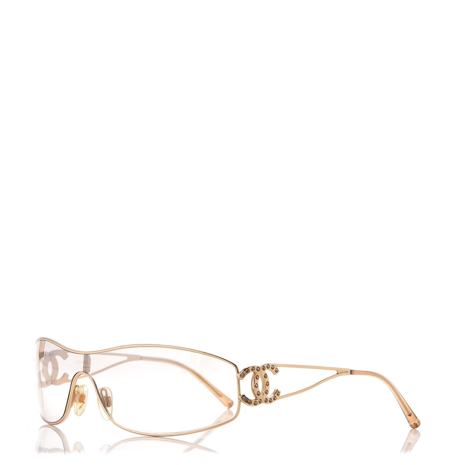 CHANEL Crystal CC Logo Sunglasses 4073-B Gold 273277