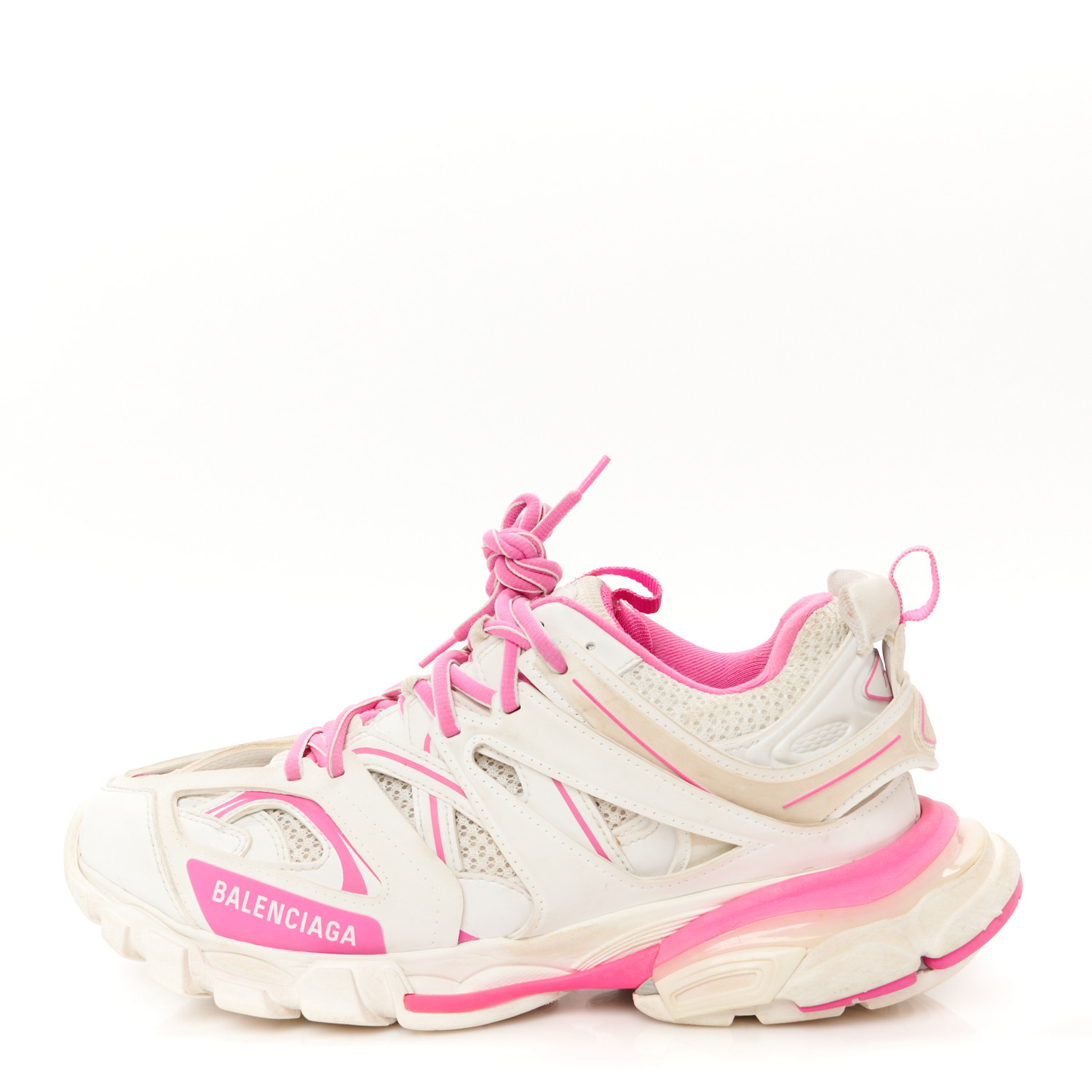【送料&関税込】Balenciaga Fluo Pink Polyester Oversize Rain Balenciaga Track Low White Fluorescent Pink Sneakers, Womens