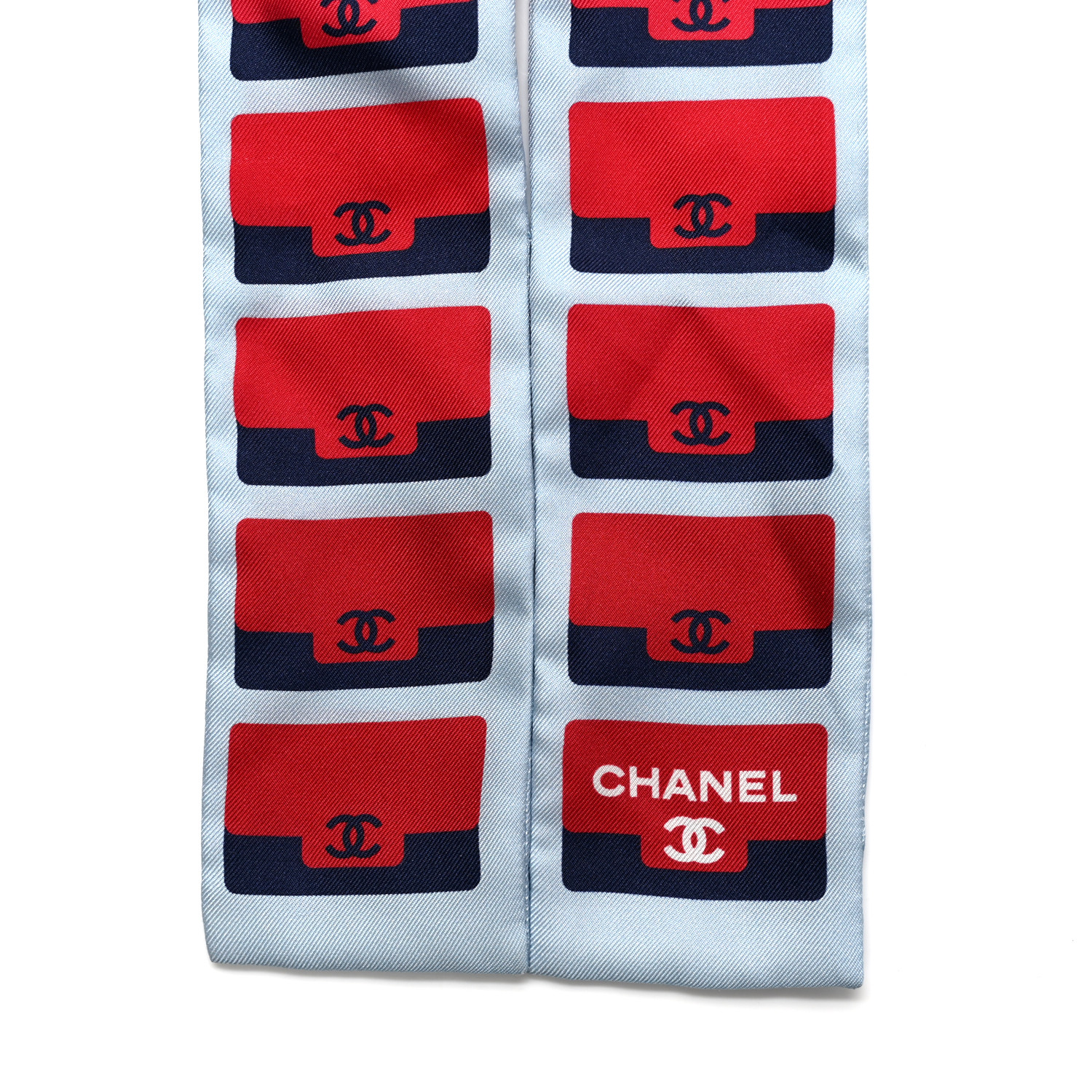 ★CHANEL★ スリムバンドーシルクツイル&ネイビー♥ CHANEL Slim Bandeau 】 多分 初の CHANELのシルク スリム