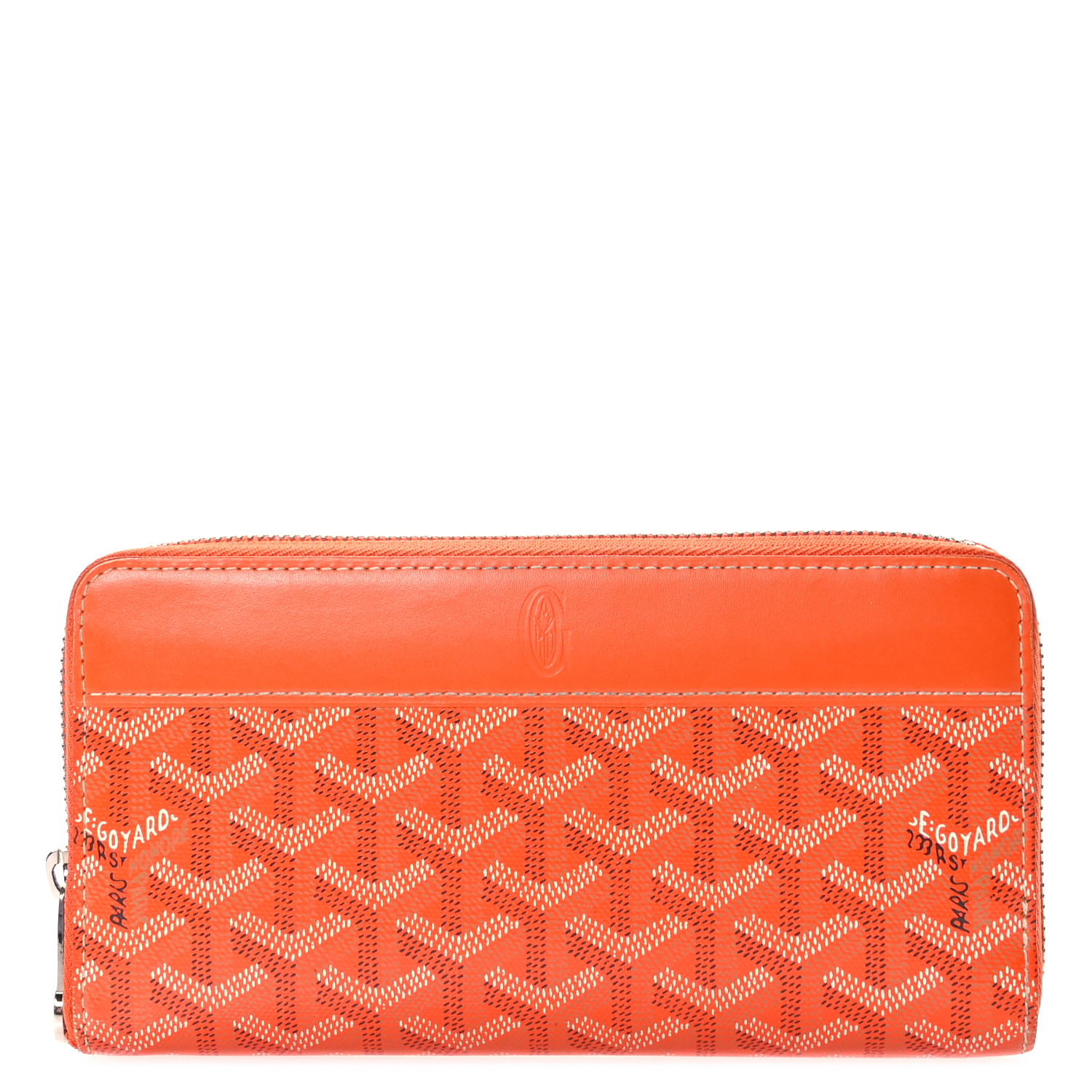 GOYARD Goyardine Matignon Zip Around GM Wallet Orange
